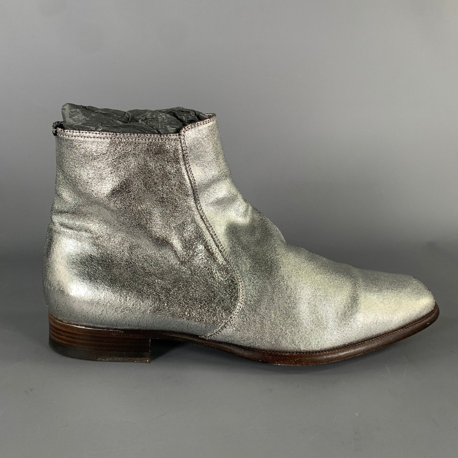 Tom Ford TOM FORD Size 7 Silver Metallic Leather Boots Size US 7 / EU 40 - 2 Thumbnail