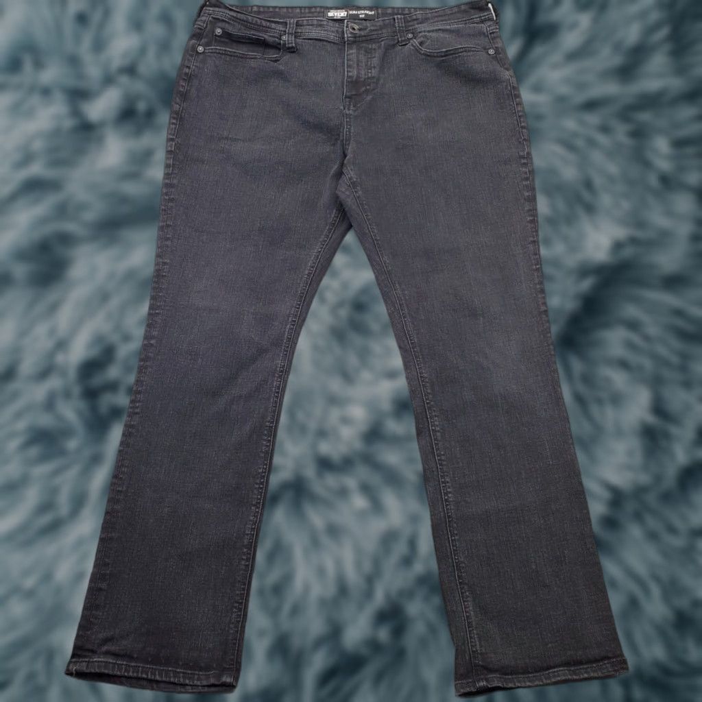 Vintage Seven7 Jeans Mens 38x32 Black Denim Slim Straight Fit Dark Wash 5-Pocket Design Mens Size US 38 / EU 54 - 1 Thumbnail