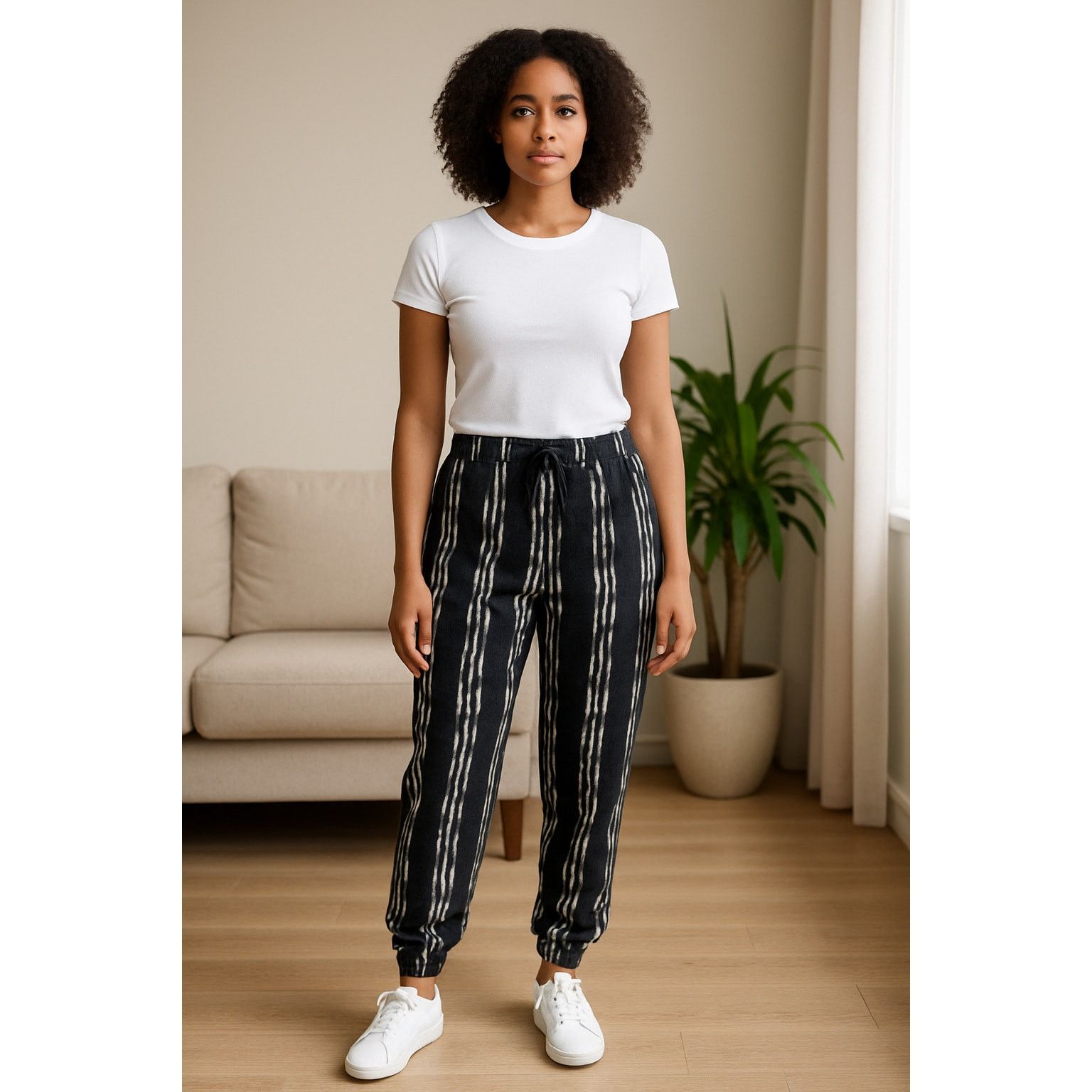 Other LuLaRoe Jax NWOT SMALL Black White Gray Joggers Sweatpants Size 28" / US 6 / IT 42 - 1 Thumbnail