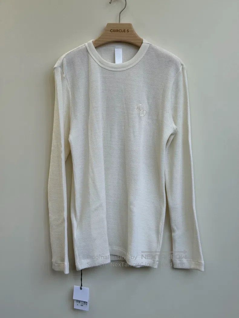 Chrome Hearts CHROME HEARTS Size M Beige White Waffle Wool Long Sleeve T- Size US M / EU 48-50 / 2 - 1 Thumbnail