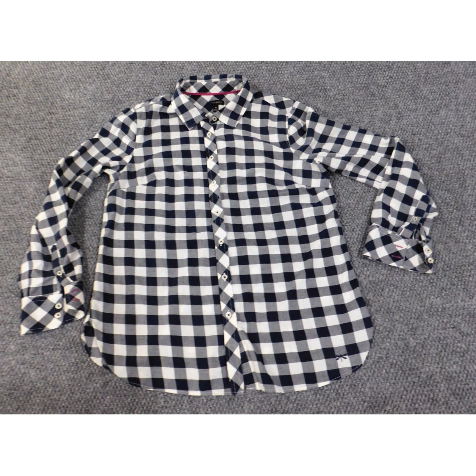Talbots Talbots Button-Up Shirt Womens Medium Blue Plaid Cotton Casual Long Sleeve Collared Classic Basic Stretch Size M / US 6-8 / IT 42-44 - 3 Thumbnail