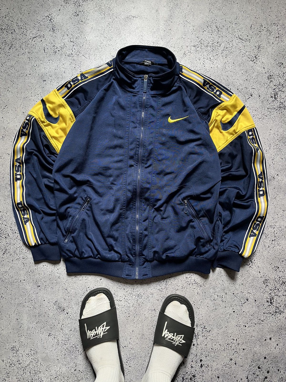 Nike Vintage Nike USA Zip Track Jacket Drill Y2K TN ACG Gorpcore Size US S / EU 44-46 / 1 - 1 Thumbnail