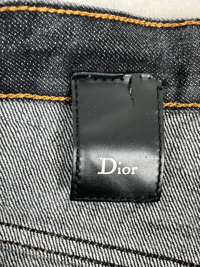 Dior 2000s Dior Navy Faded Straight Denim Jeans Size US 33 - 12 Thumbnail