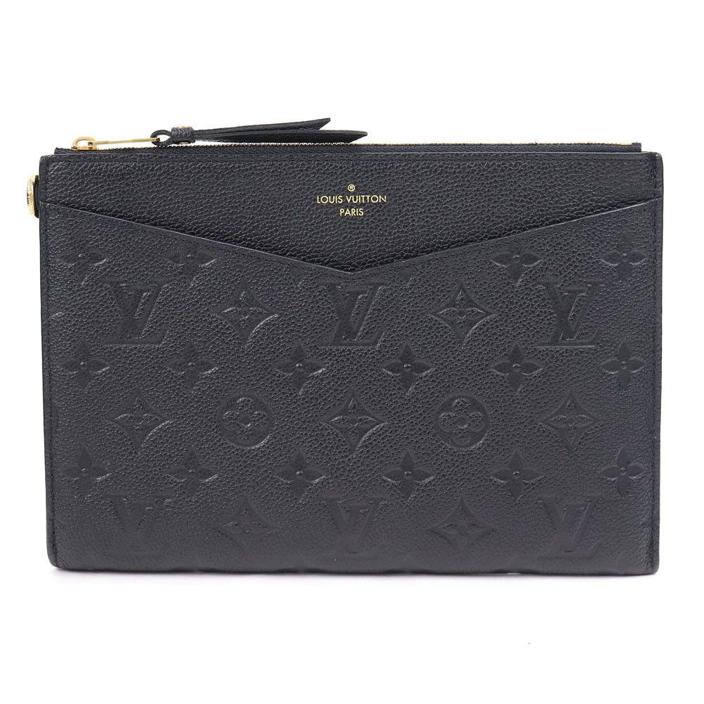 Louis Vuitton Pochette Melanie MM Monogram Implant Noir Clutch Bag