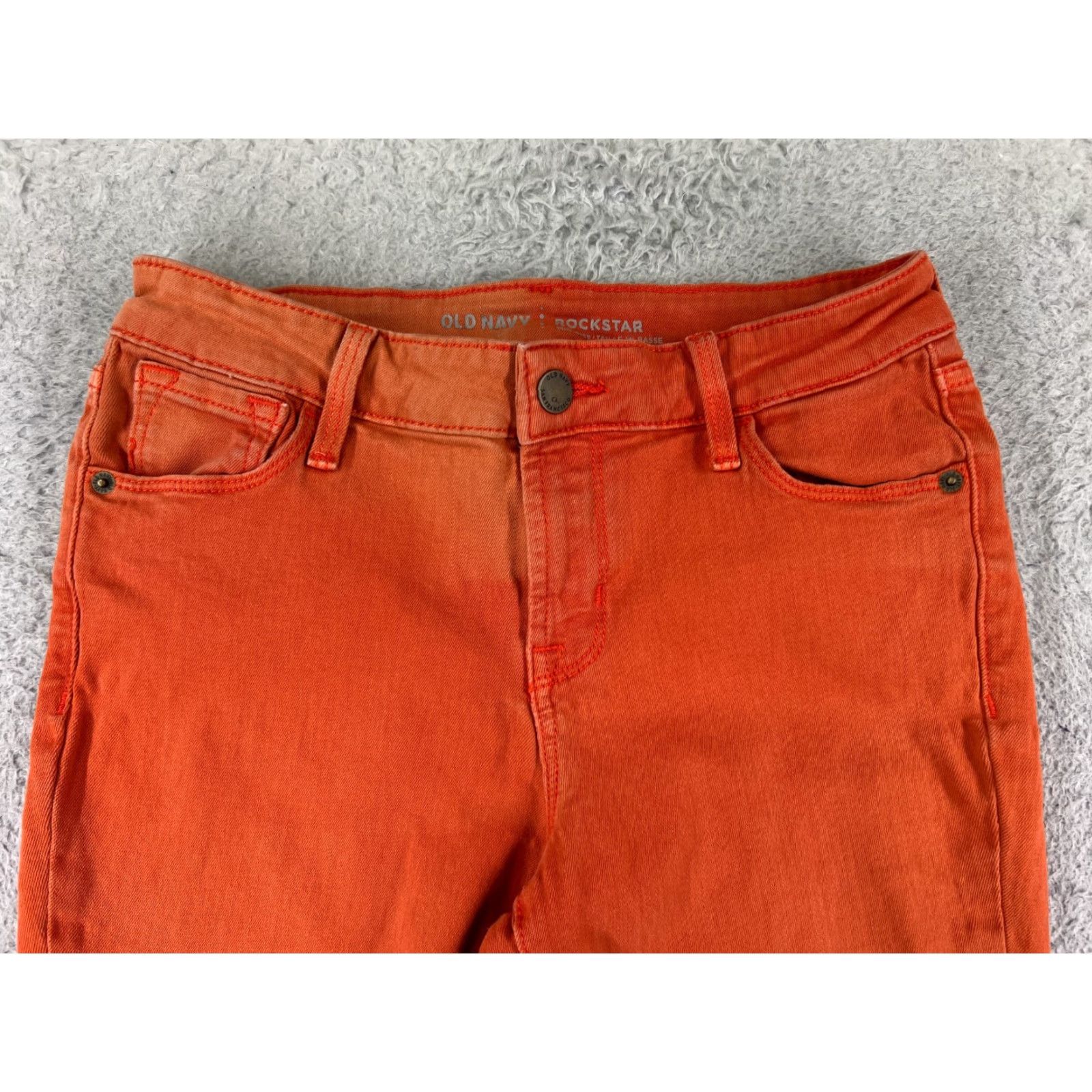Old Navy Old Navy Jeans Womens 2 Orange Mid Rise Skinny Denim Rockstar 90s Retro Size 26" / US 2 / IT 38 - 5 Thumbnail
