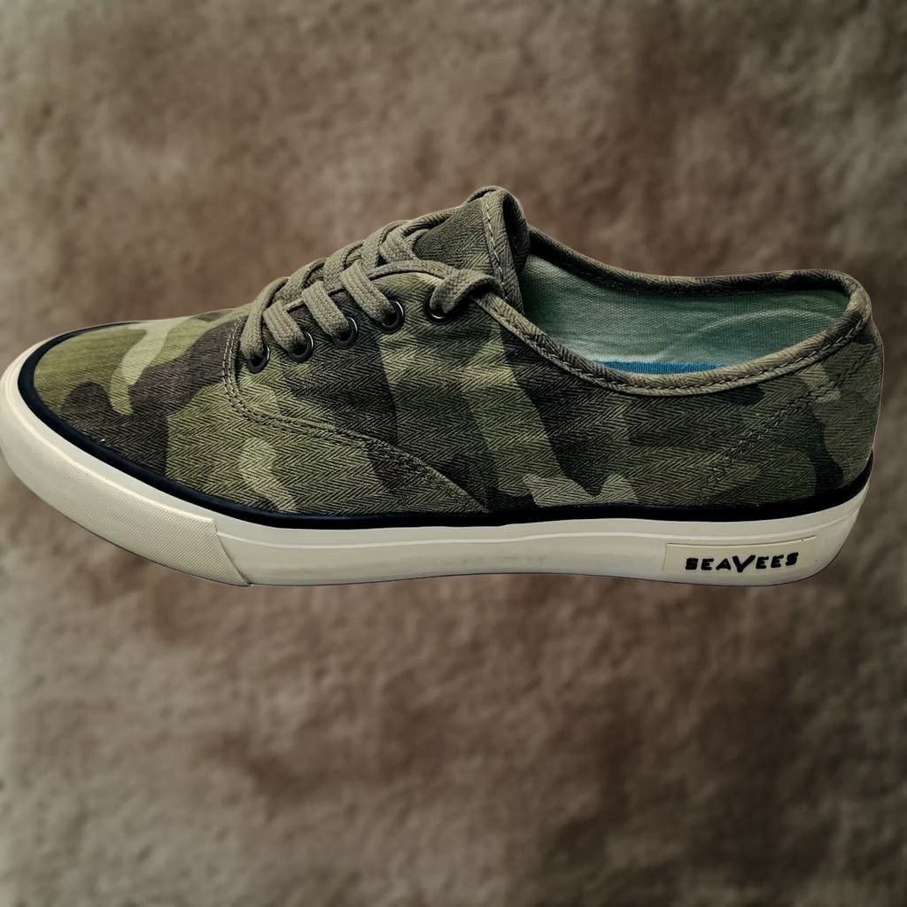 SeaVees Seavess Legend Sneakers Womens 8.5 Saltwash Herringbone Twill Camo Lace Up Size US 9 / IT 39 - 1 Thumbnail