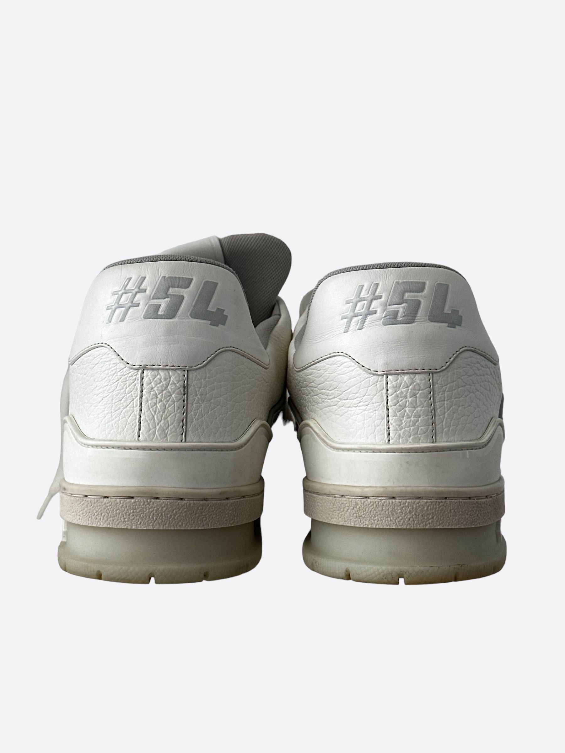Louis Vuitton Louis Vuitton White & Grey Leather Trainers Size US 11 / EU 44 - 5 Thumbnail