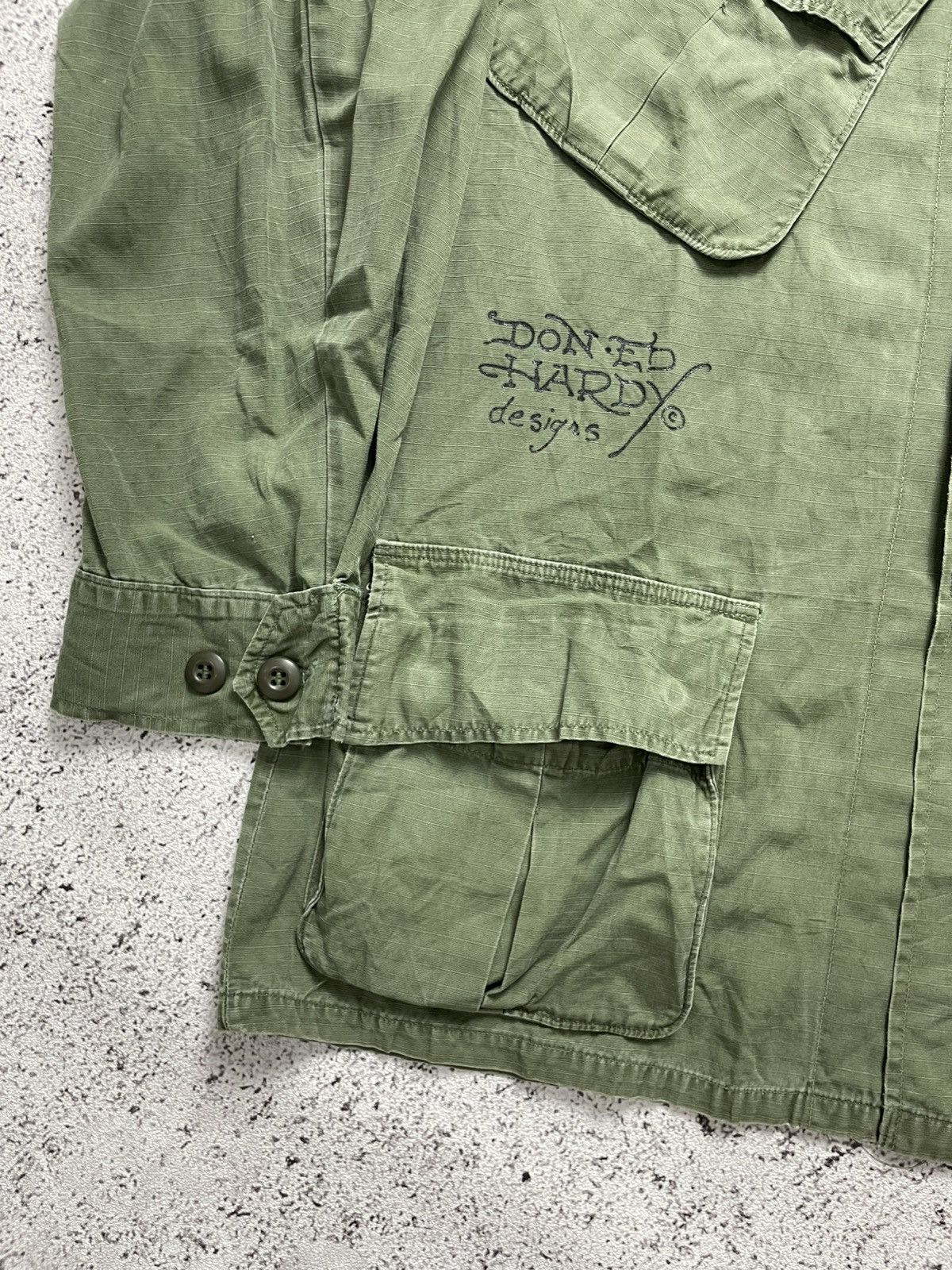 Ed Hardy Vintage US Army Ed Hardy Military Jungle Fatigue Jacket Size US M / EU 48-50 / 2 - 4 Thumbnail