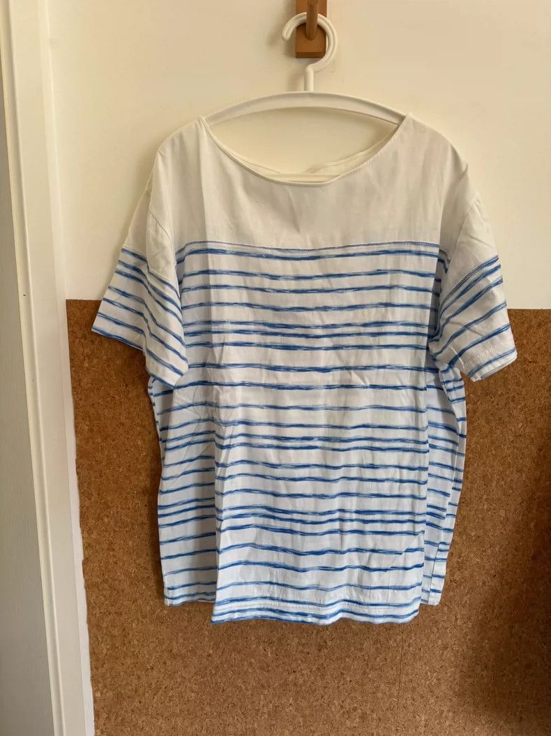 Kapital Striped Half Sleeve Shirt in White and Blue Size US M / EU 48-50 / 2 - 1 Thumbnail
