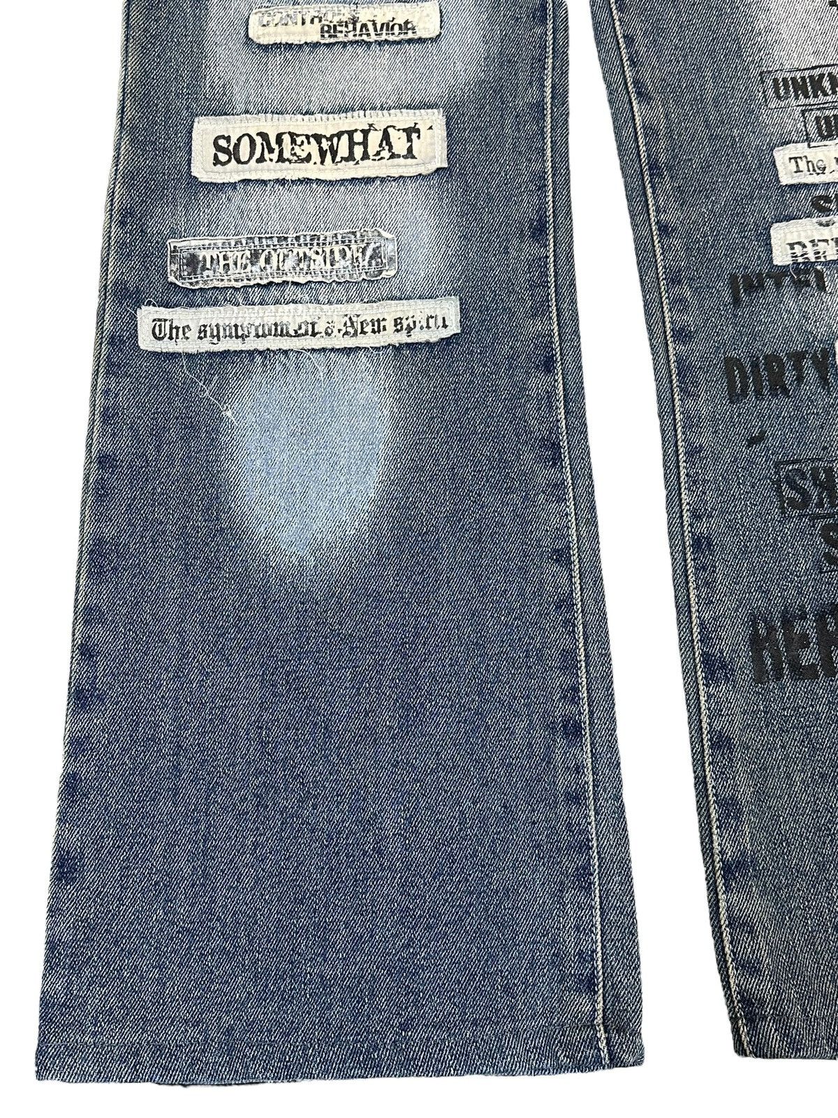 If Six Was Nine Vintage Japanese Brand Punk Embroidered Style Wide Leg Jeans Size US 31 - 7 Thumbnail