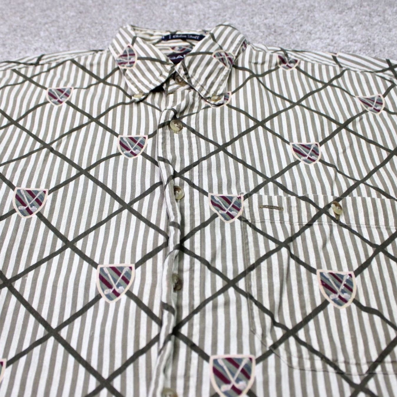 Gant GANT Chelsea Twill AOP Shirt Mens Large Green/Gray All Over Print S/S Size US L / EU 52-54 / 3 - 5 Thumbnail