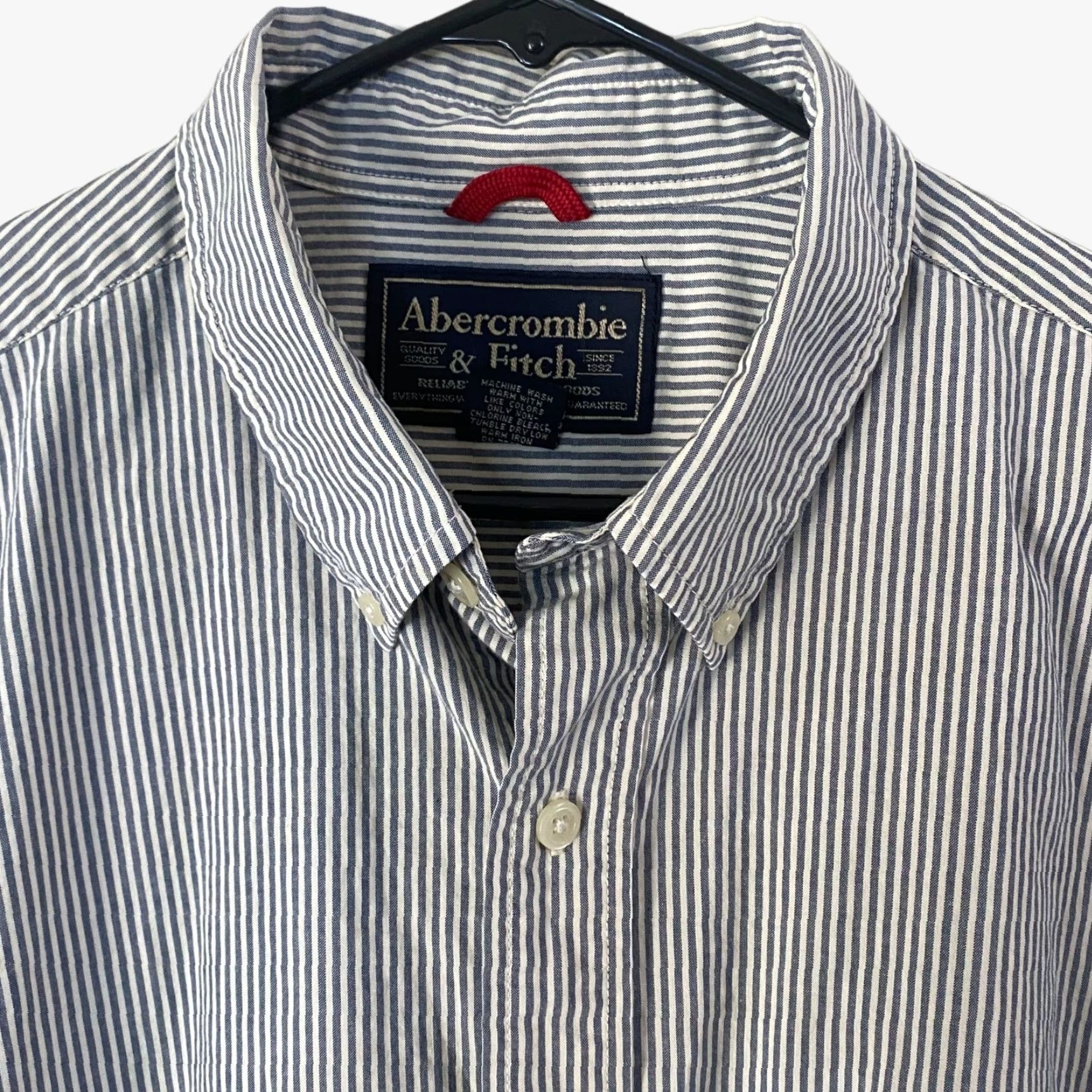 Abercrombie & Fitch Abercrombie & Fitch Classic Button-Down Pocket Shirt Blue Stripe Men's L Large Button-Up Shirt Size US L / EU 52-54 / 3 - 5 Thumbnail