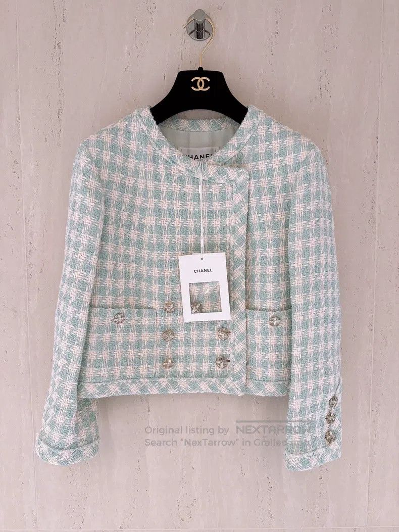 Chanel Chanel 23S spring and summer mint green thousand-bird chec Size XS / US 0-2 / IT 36-38 - 1 Thumbnail