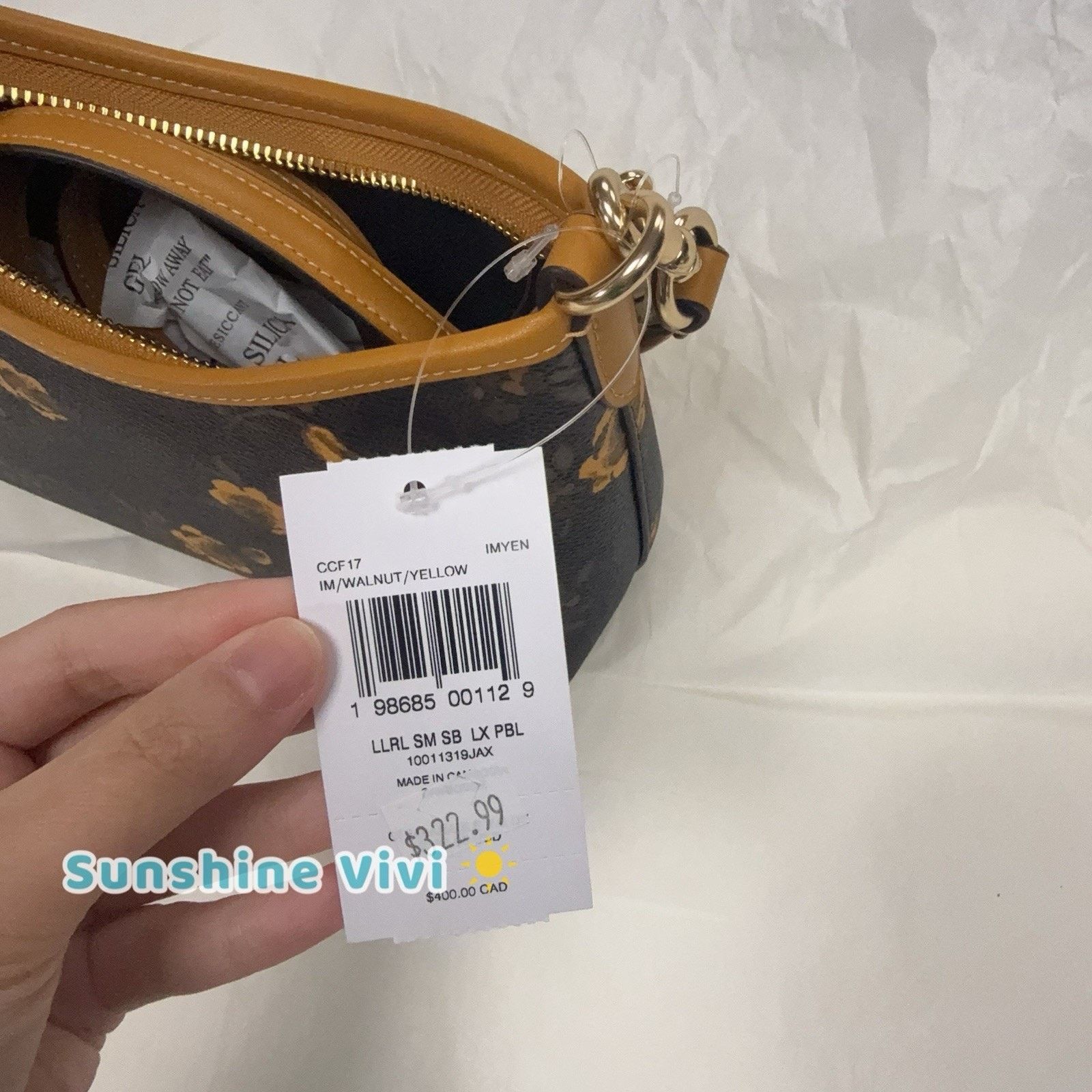 Coach NWT Coach Laurel Small Shoulder Bag With Floral CCF17 Yellow Size ONE SIZE - 11 Thumbnail