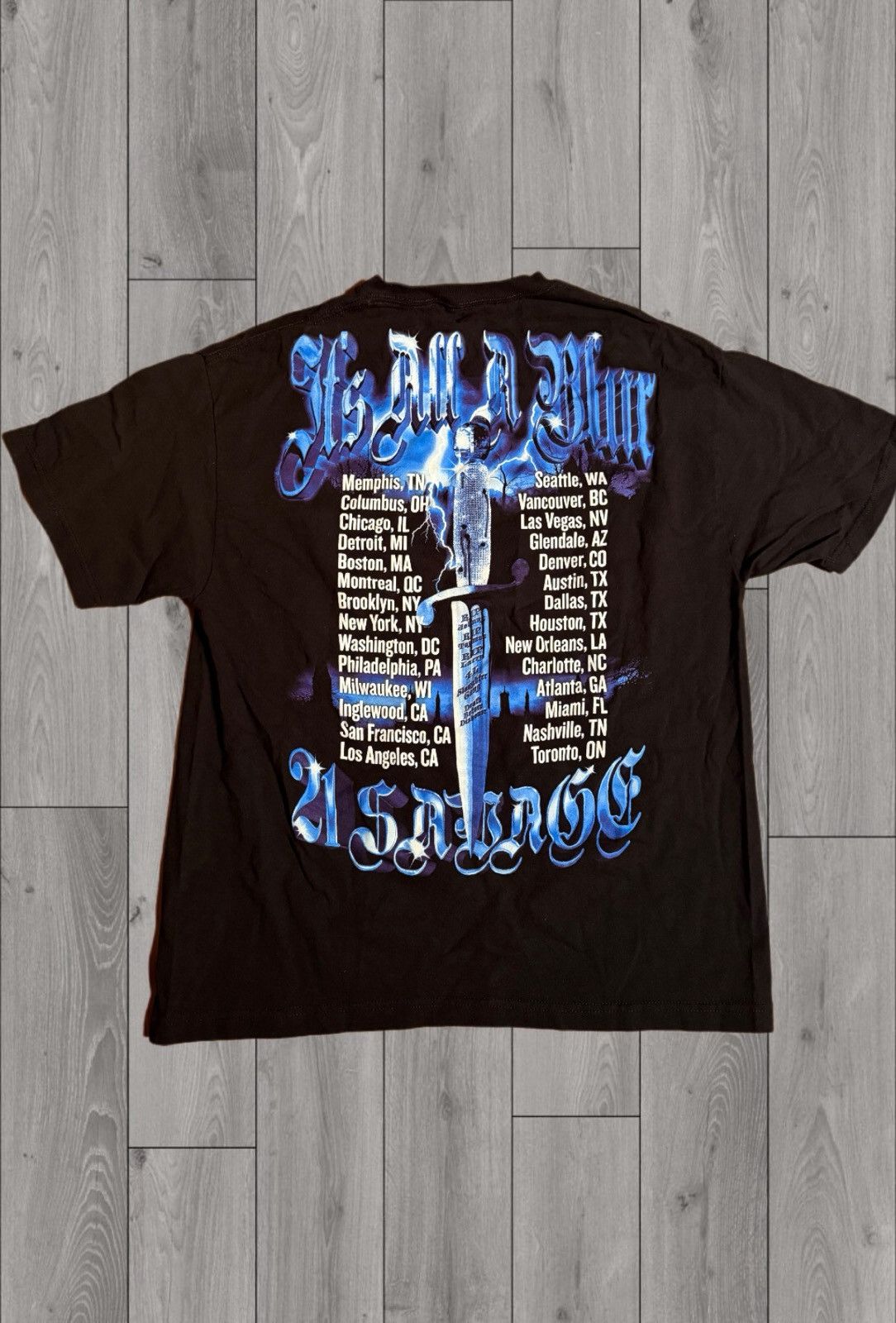 21 Savage 21 Savage Tour T-Shirt Size US XL / EU 56 / 4 - 2 Thumbnail