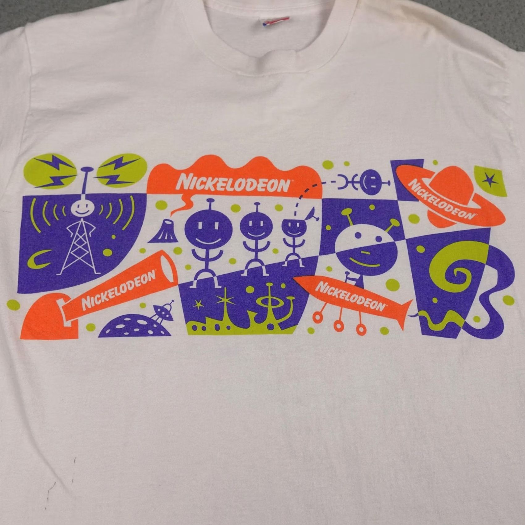 Fruit Of The Loom VINTAGE Nickelodeon Box Logo Shirt Mens XL White 90s Graphic Made In USA Size US XL / EU 56 / 4 - 6 Thumbnail