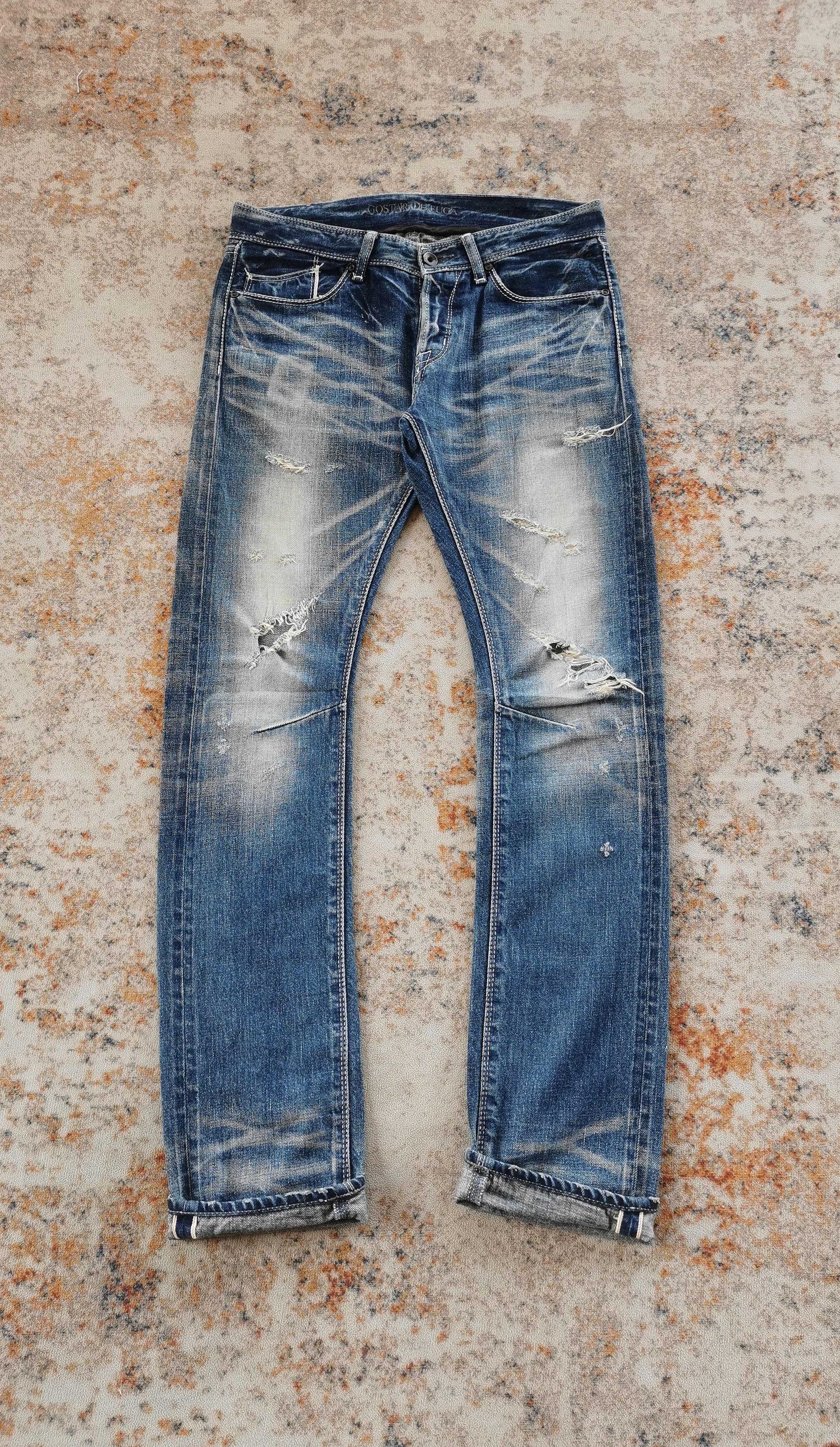 GOSTAR DE FUGA GOSTAR DE FUGA Selvedge Distressed Denim Jeans Size 30 Size US 30 / EU 46 - 1 Thumbnail