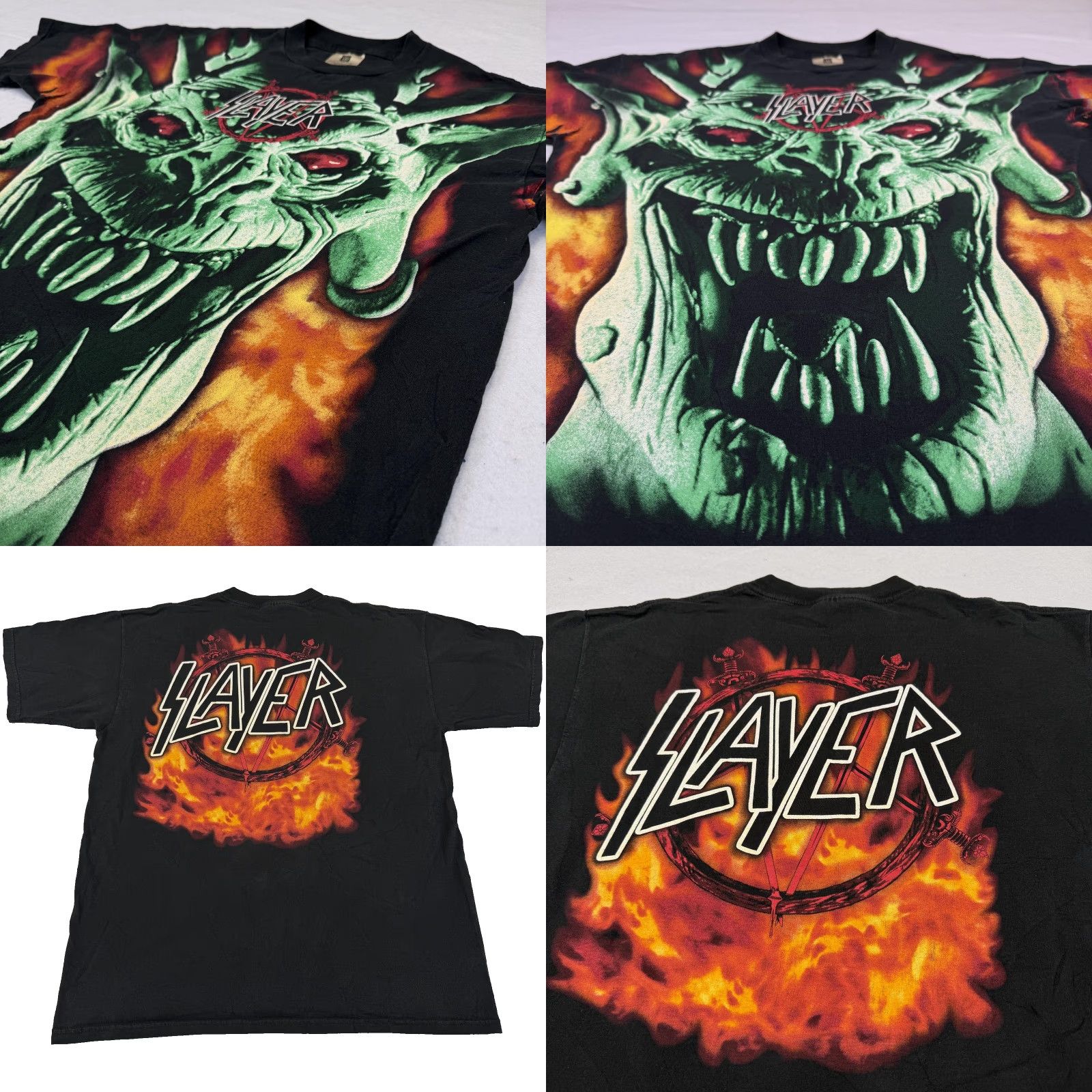 Roots VTG Slayer Demon Root of Evil Men's XL Tour Tee Winterland EUC Crew Neck Multicolor 1996 Licensed GRAIL Green Demon: AOP Root of Evil 1996 Size US XL / EU 56 / 4 - 8 Thumbnail