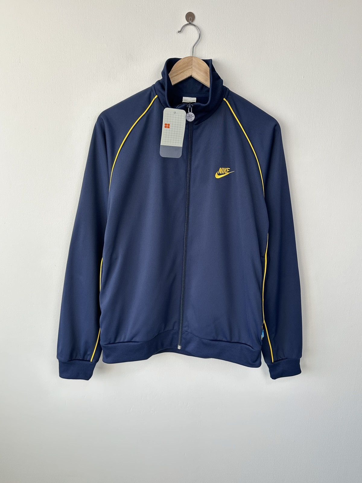 Nike 00s NIKE Track Jacket Navy Yellow Y2K Full Zip Men’s Size L Size US L / EU 52-54 / 3 - 9 Thumbnail