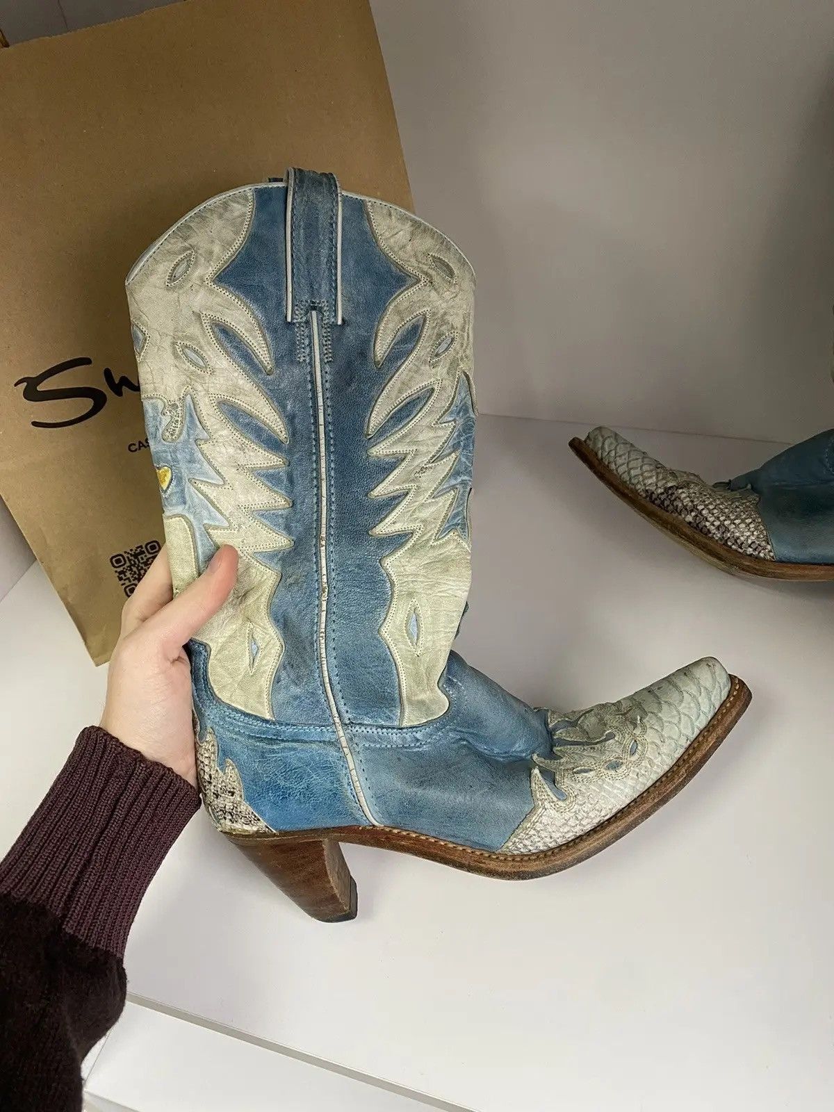 Sancho Boots × Vintage Vintage Sancho Cowboy Western Women’s Boots Size US 7 / IT 37 - 1 Thumbnail