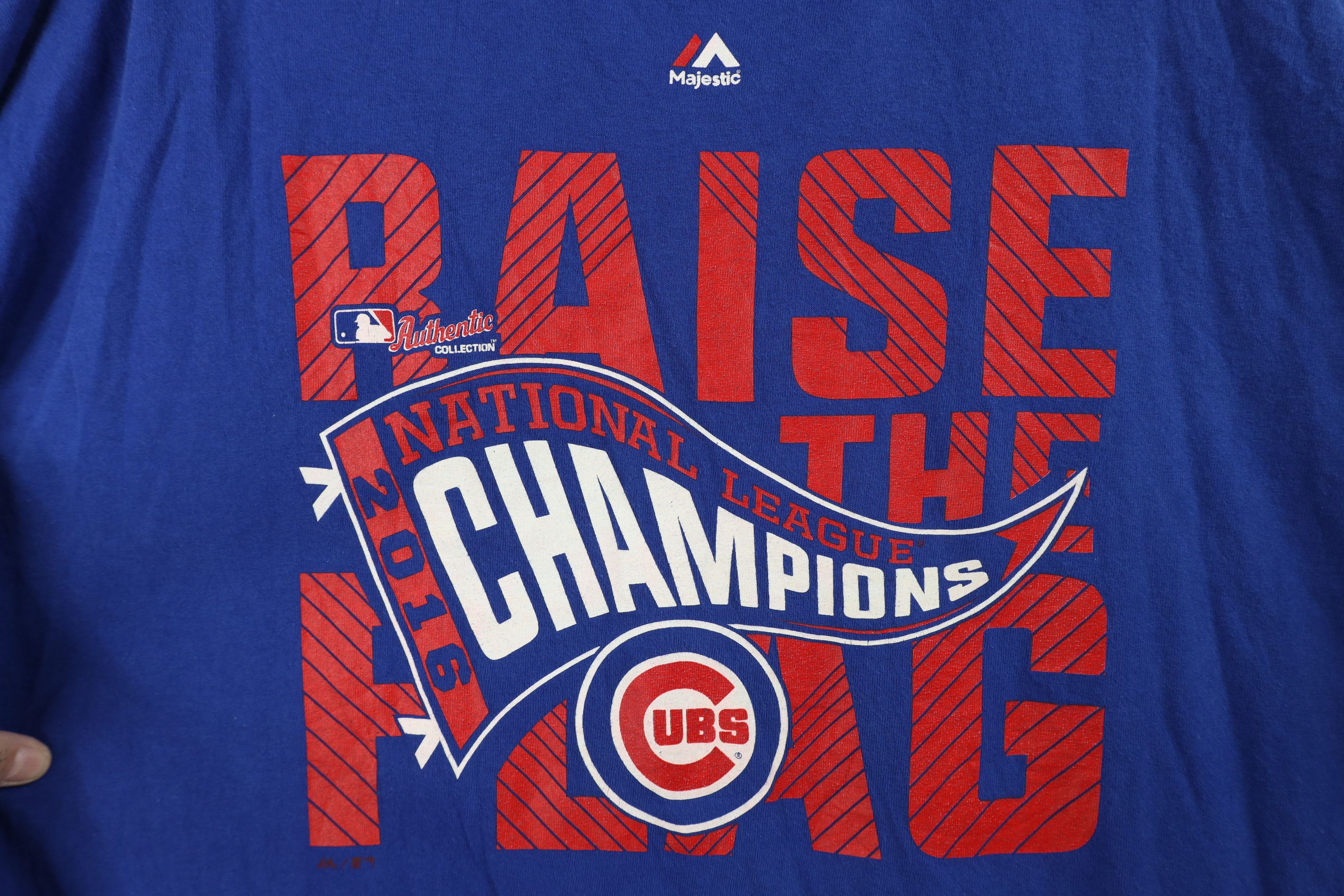 Majestic Majestic 2016 NL Champs Chicago Cubs Baseball T-Shirt Blue Size US XXL / EU 58 / 5 - 4 Thumbnail