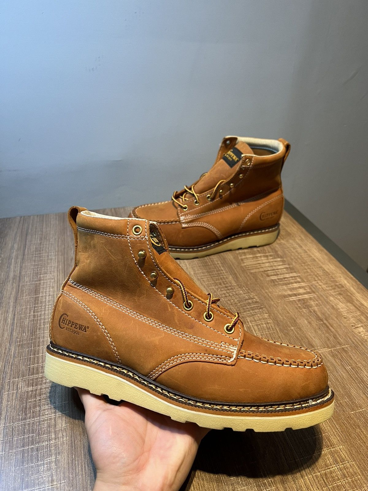 Chippewa Men's Chippewa Edge Walker 6in Moc Toe Boots EE