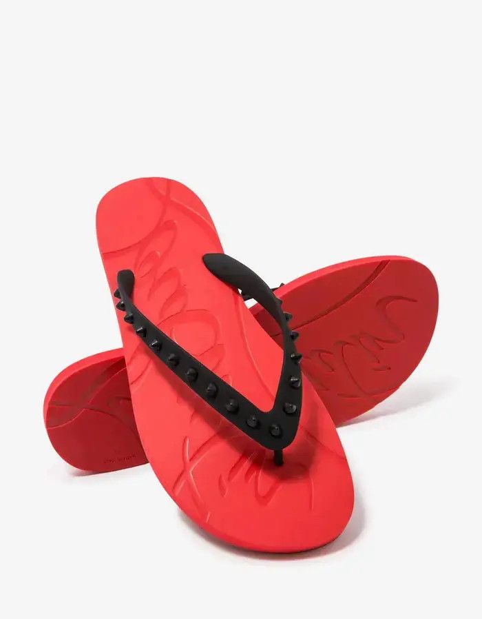 Christian Louboutin o1s1wg110925 Loubi Flip Sandals in Red Size US 10 / EU 43 - 2 Thumbnail