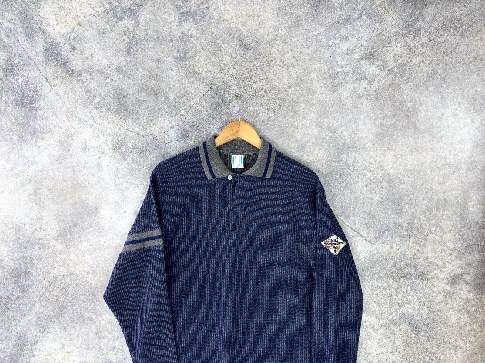 Nike Vintage 1980s NIKE Sports Active Waffle Long Sleeves Size US M / EU 48-50 / 2 - 2 Thumbnail