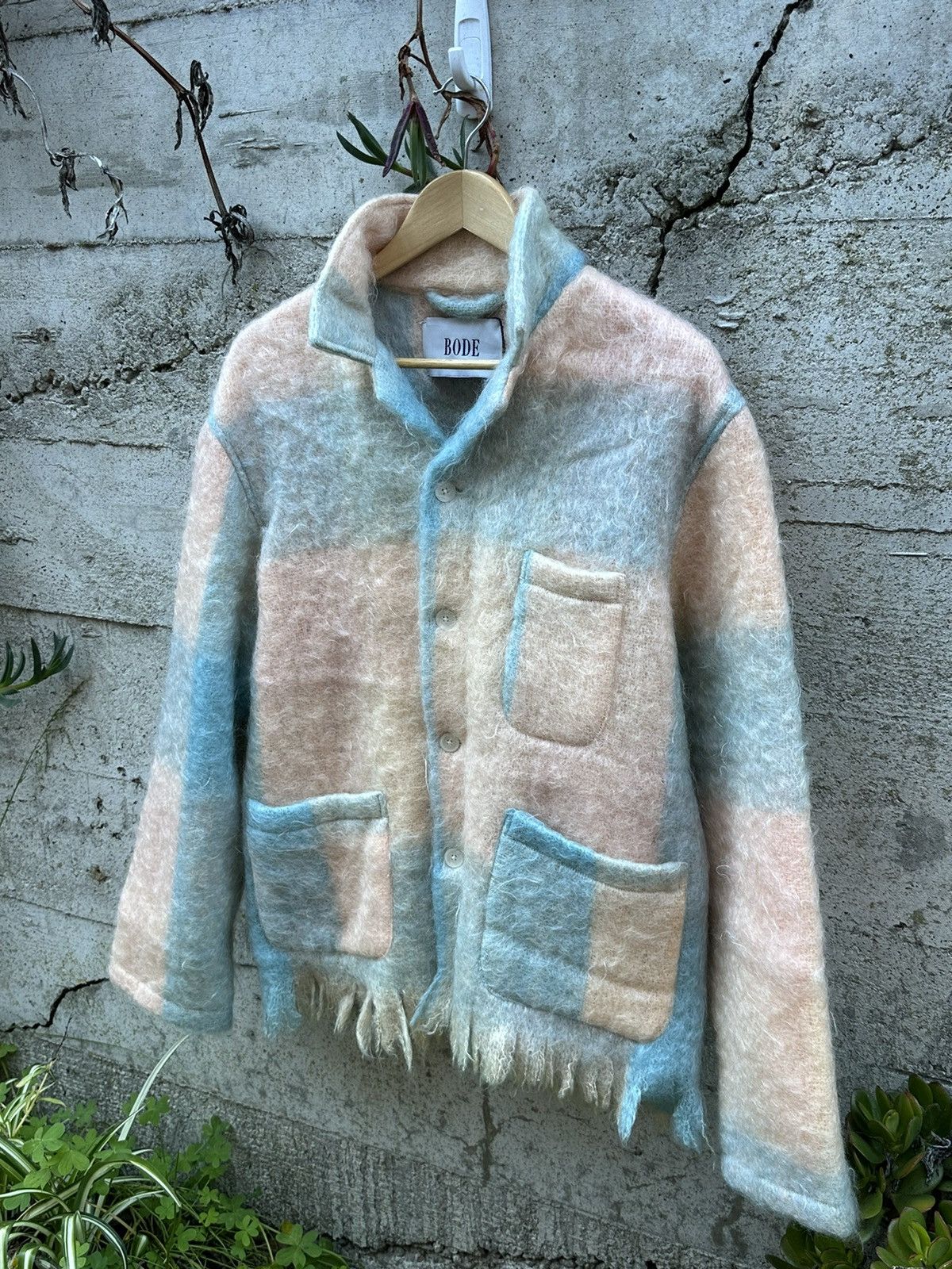 image of Grail Bode Raw Edged Mohair Jacket, Men's (Size Medium)
