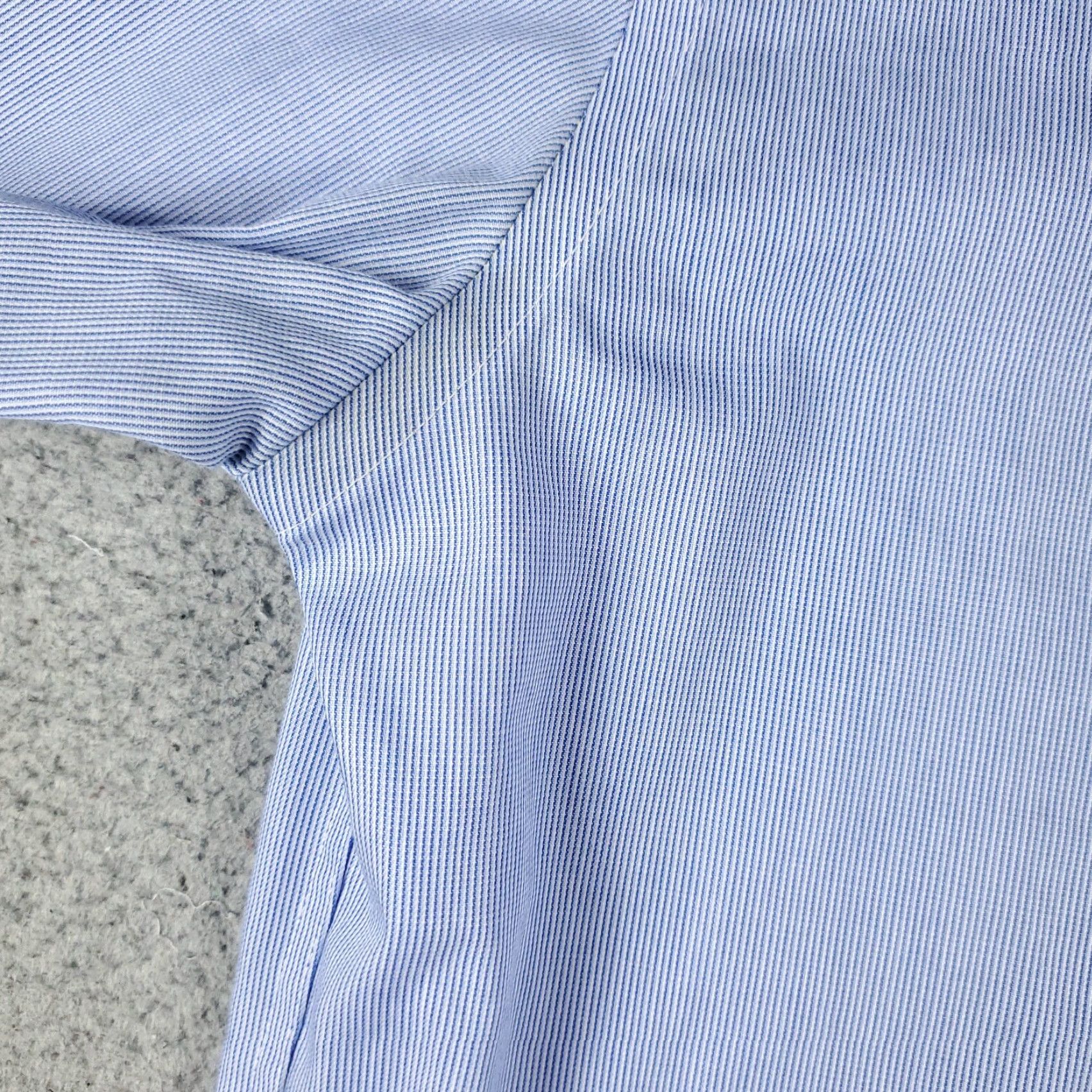Tommy Hilfiger Tommy Hilfiger Shirt Dress Shirt Mens 15.5 Blue Striped Button Up Long Sleeve Cotton American Preppy Wedding Size 40R - 3 Thumbnail