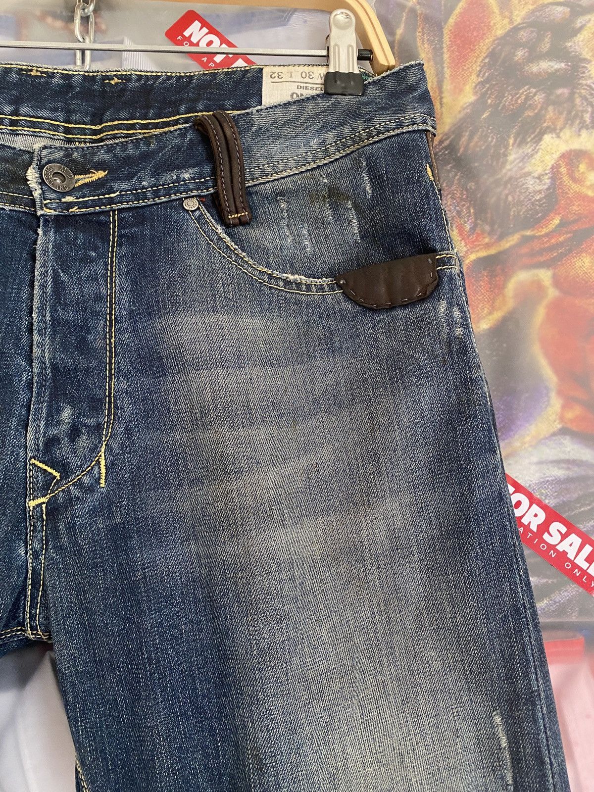 Diesel Vintage 2005 Diesel Onija Wash Denim Distressed Size US 33 - 7 Thumbnail