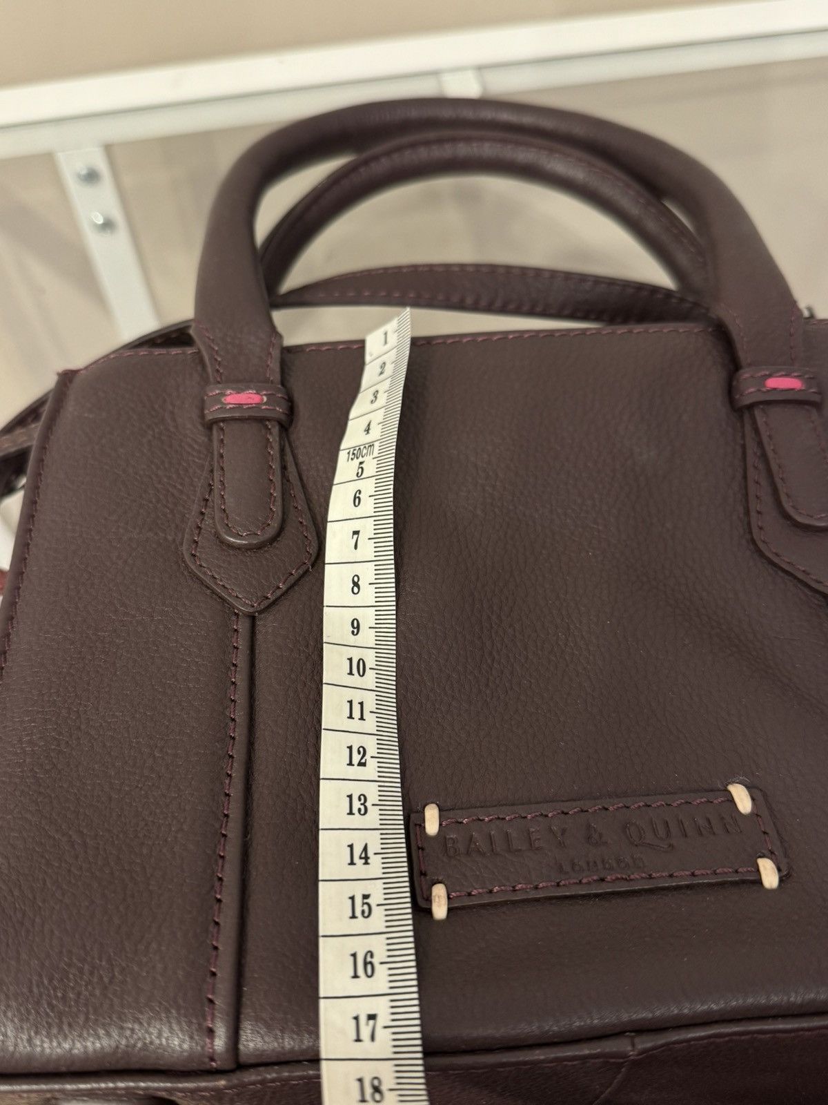 Vintage Bailey & Quinn London leather burgundy shoulder bag hand Size ONE SIZE - 16 Thumbnail