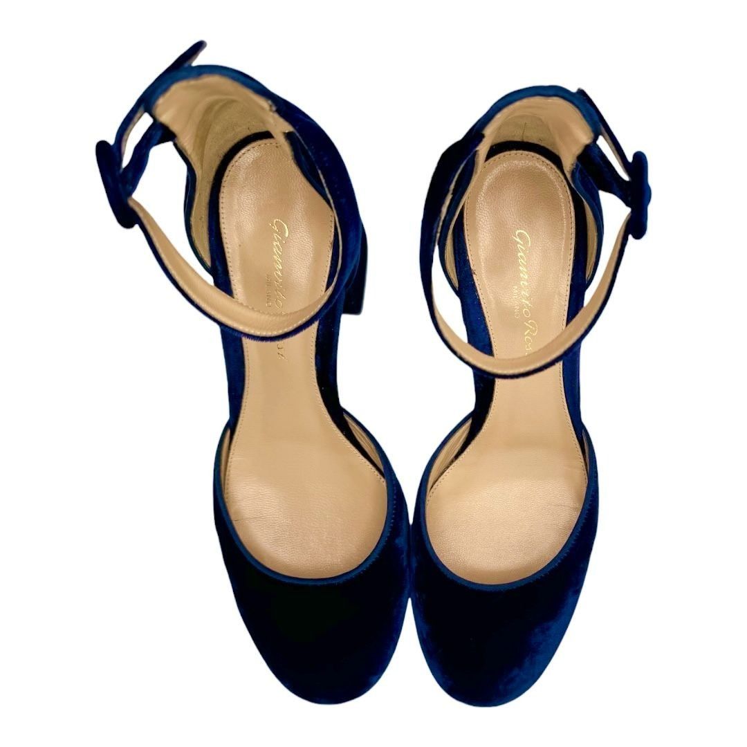 Gianvito Rossi Gianvito Rossi Velvet Block-Heel Mary Jane Pumps Size US 7.5 / IT 37.5 - 6 Thumbnail