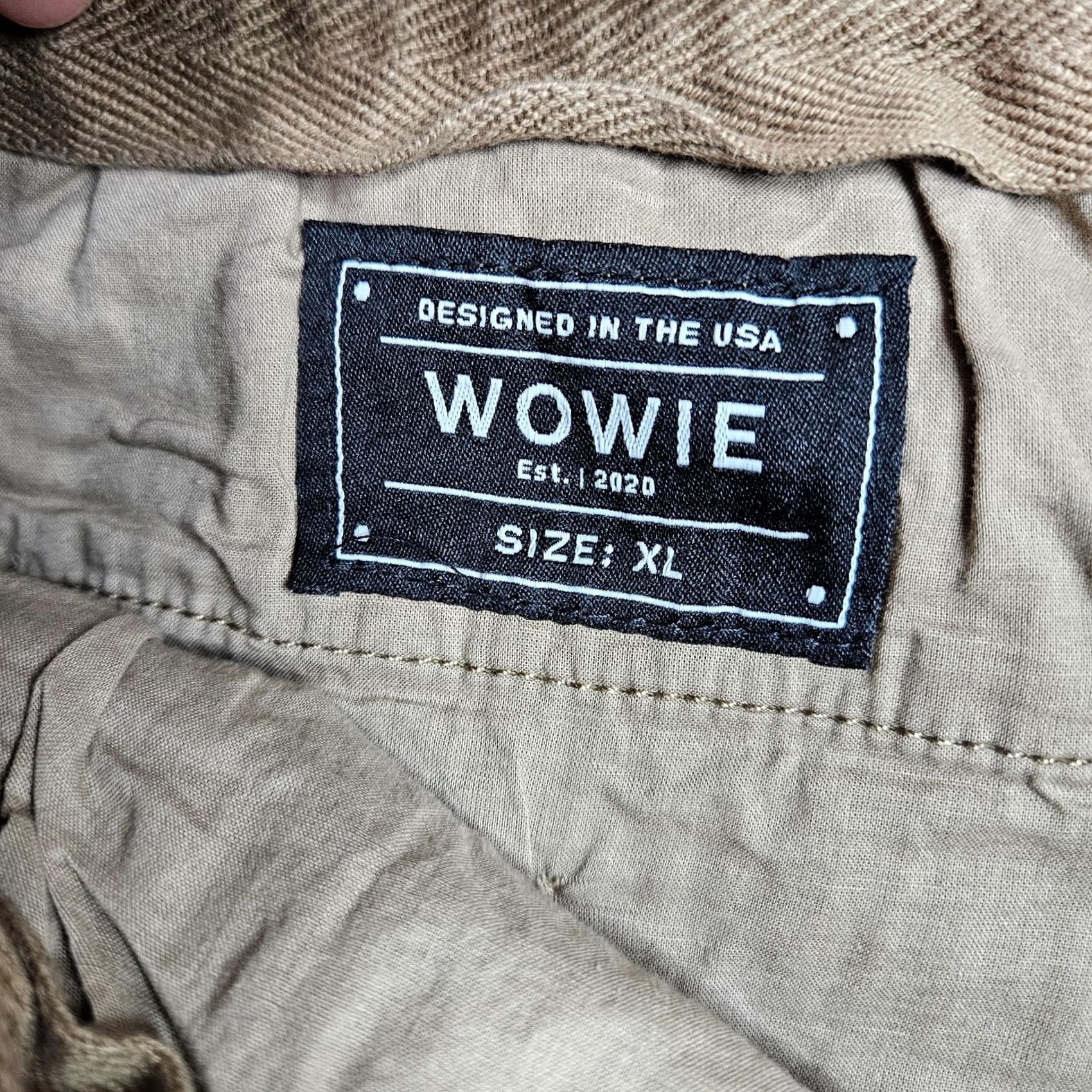 Vintage Wowie Jogger Pants Men XL Tan Elastic Waist Drawstring Casual Streetwear Size US 36 / EU 52 - 5 Thumbnail