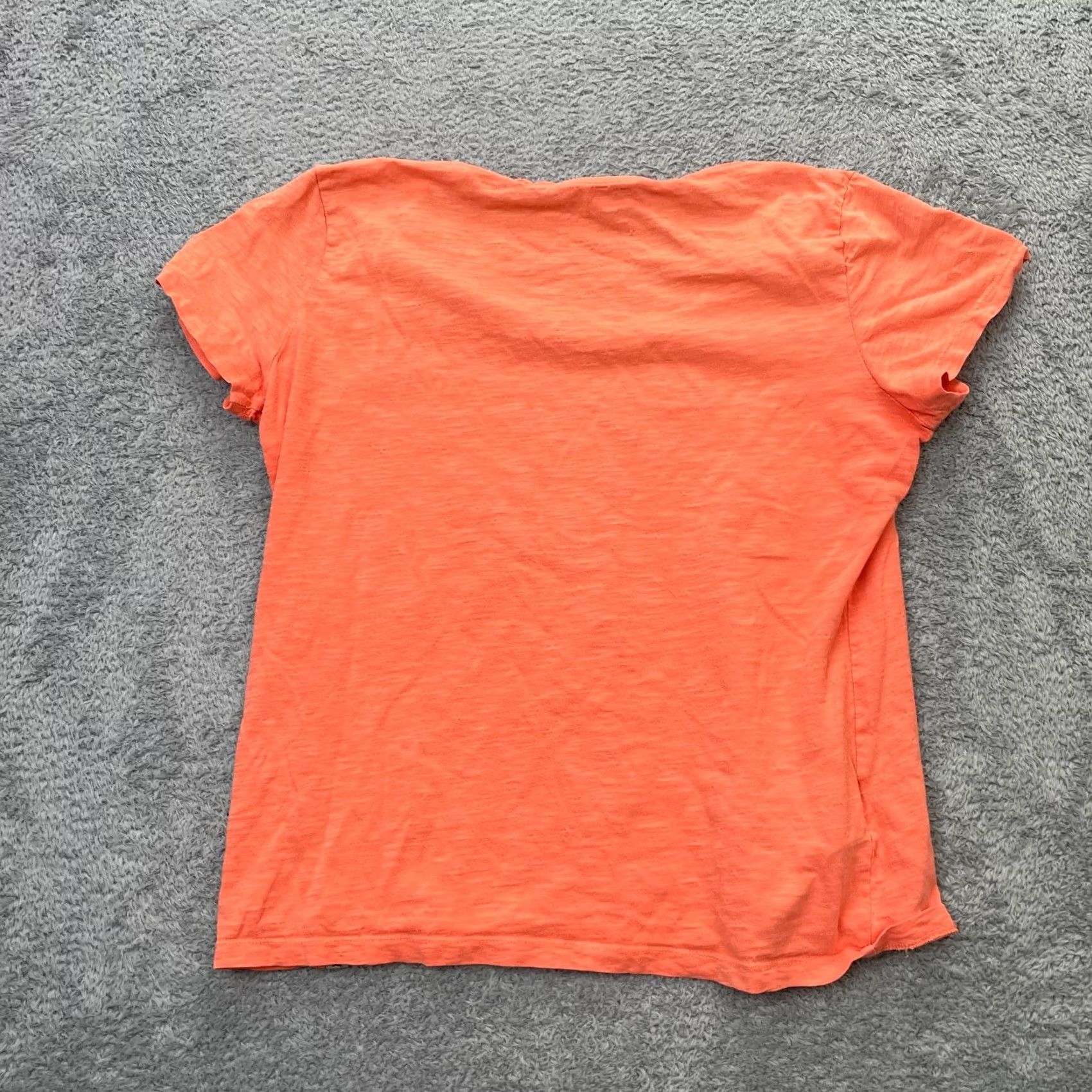 Eddie Bauer Eddie Bauer Womens Petite Medium Orange Heather V Neck Cap Sleeve Outdoor Shirt Size M / US 6-8 / IT 42-44 - 2 Thumbnail