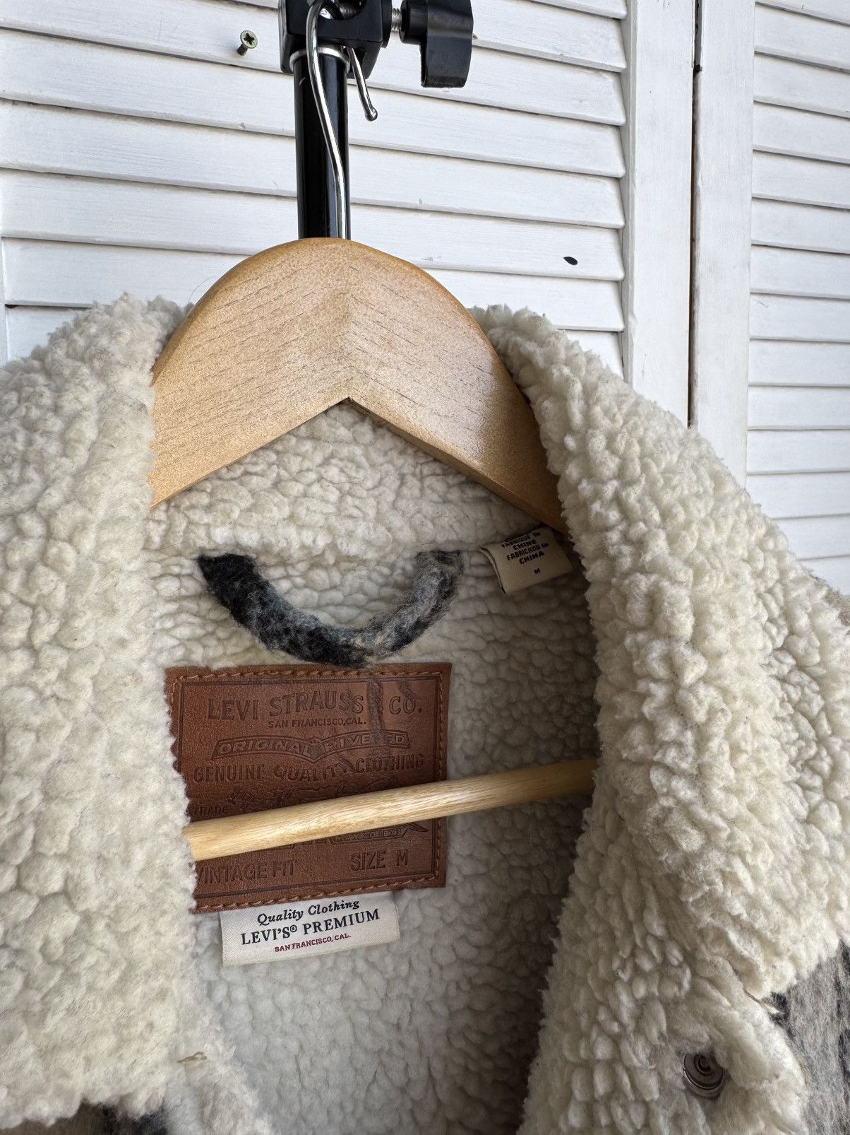 Levi's Levi’s Premium Vintage Fit Sherpa Trucker Jacket Plaid Wool Size US M / EU 48-50 / 2 - 8 Thumbnail