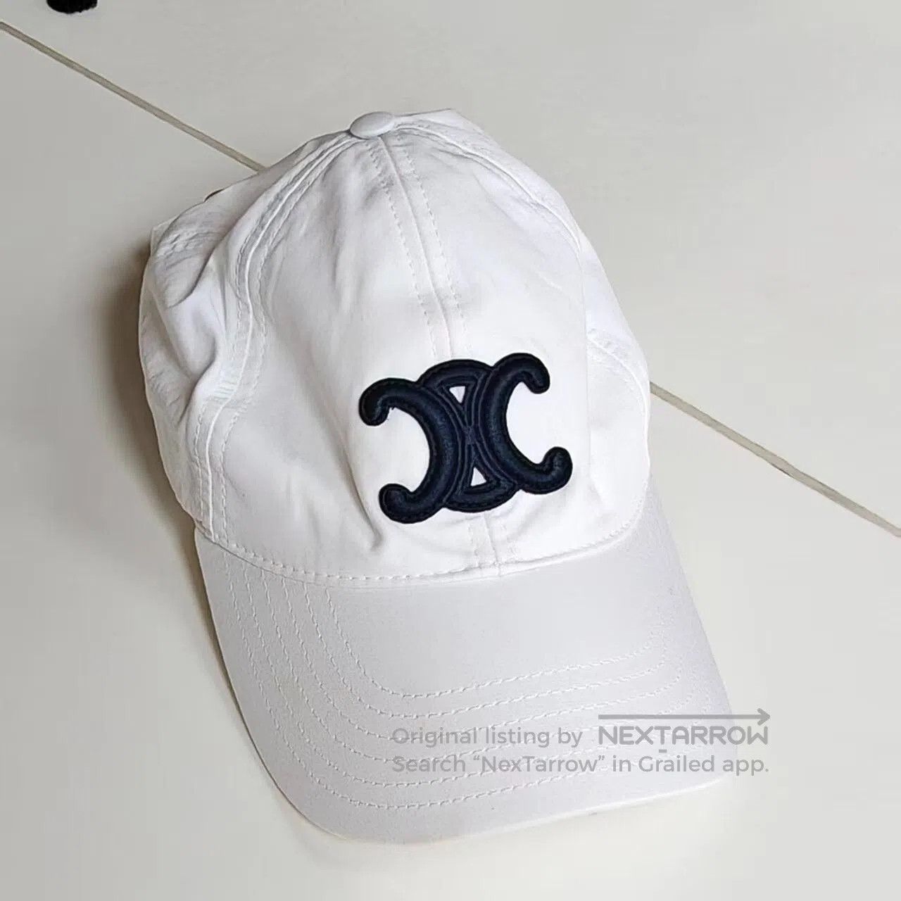 Celine Celine White Triomphe Baseball Cap. Size ONE SIZE - 1 Thumbnail