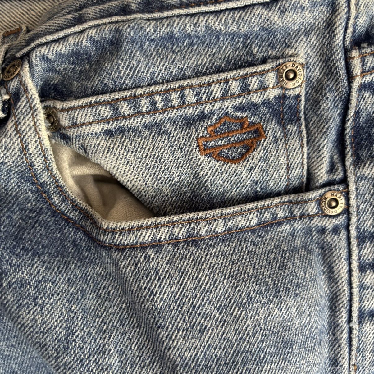 Harley Davidson Vintage 90’s Harley Davidson Baggy Jeans Y2K Punk Moto Size US 34 / EU 50 - 4 Thumbnail