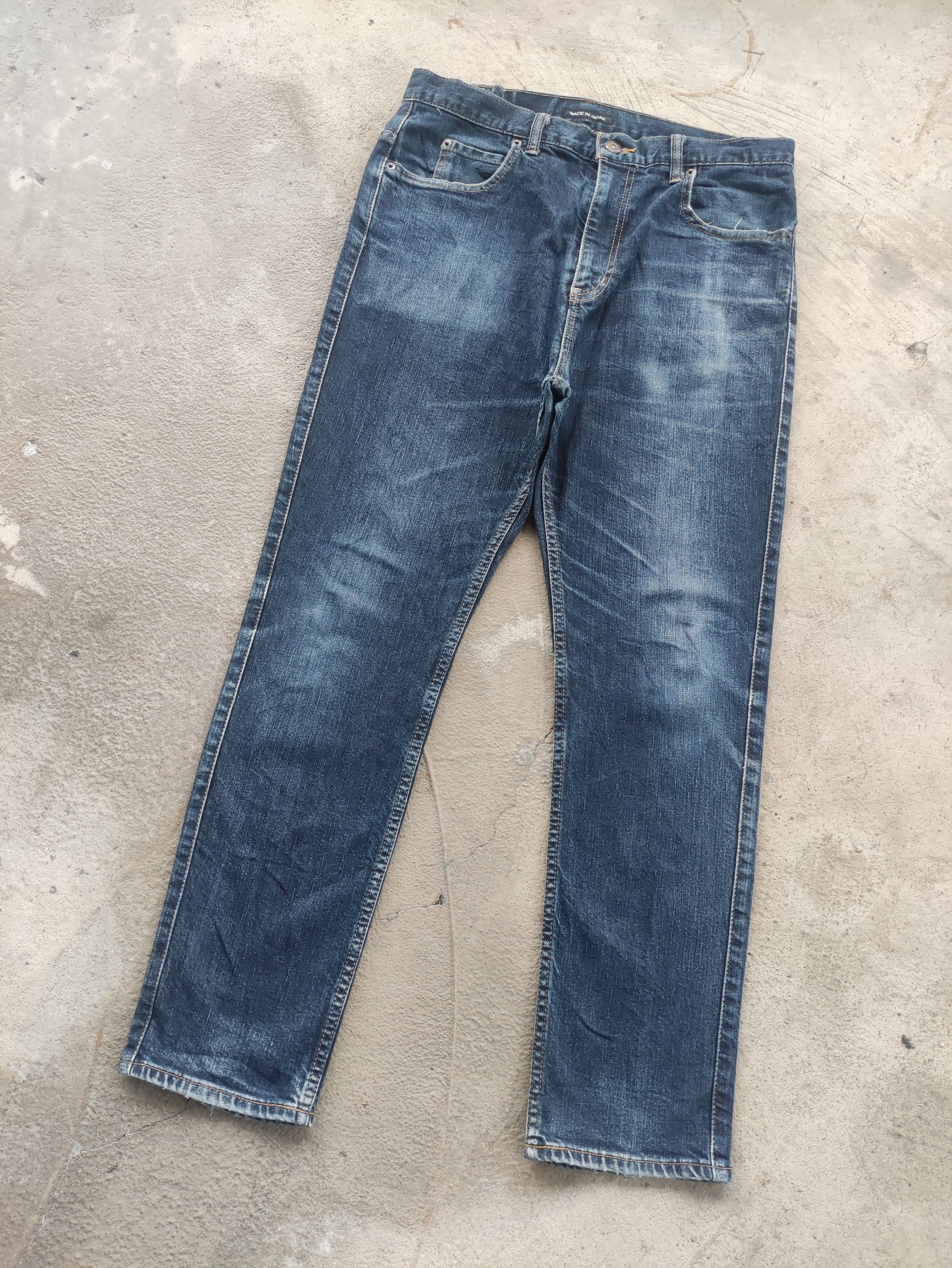 Beams Plus Vintage Beam Japan Jean Distressed Faded Denim Size US 33 - 2 Thumbnail