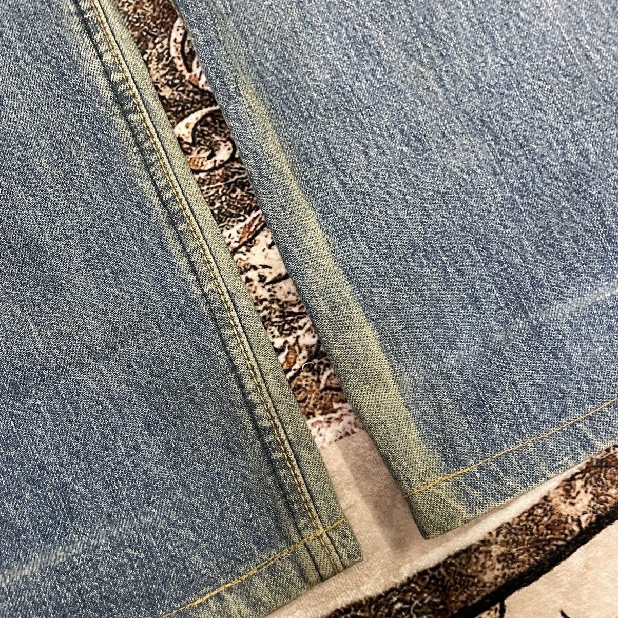 Lee 🔥Vintage Lee Riders Washed Ripped Distress Selvedge Jeans Size US 31 - 8 Thumbnail