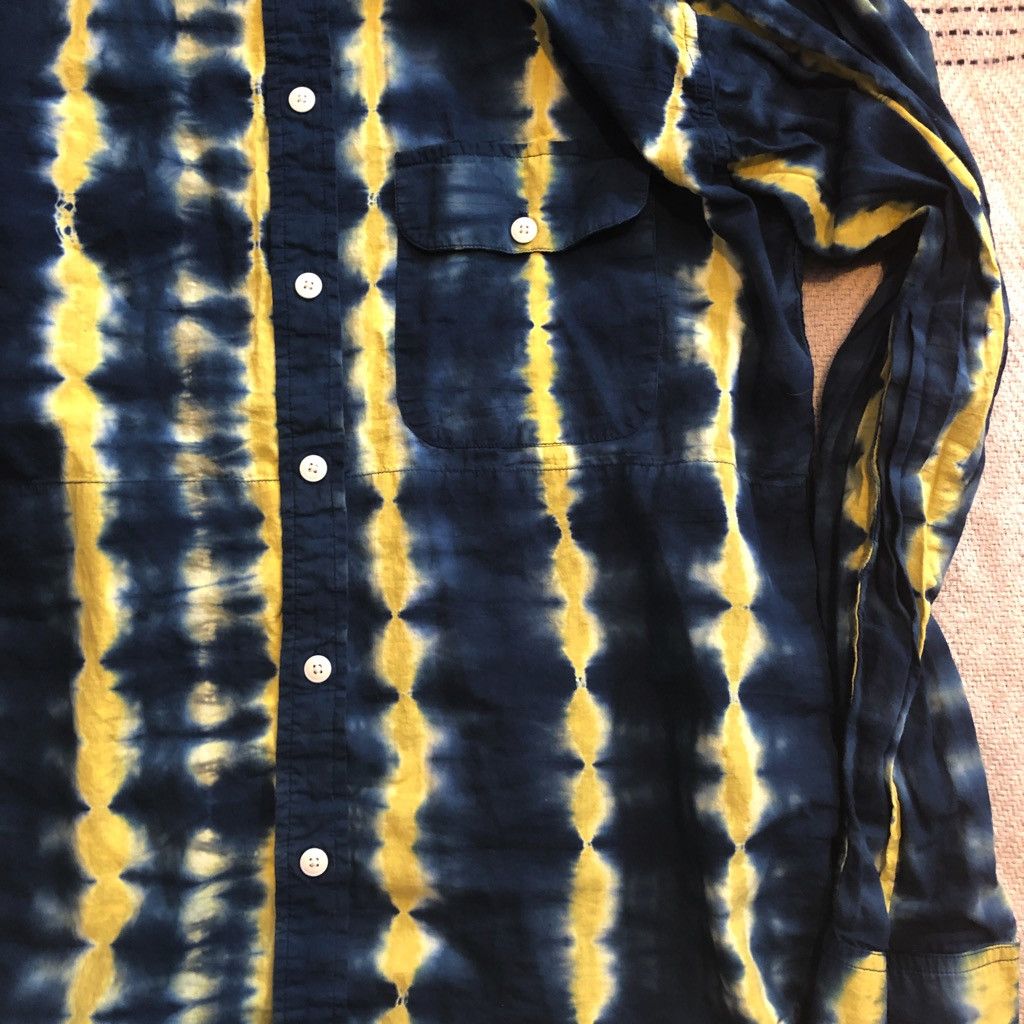 18 East Bangs Button Up Overshirt - Navy/Sunshine Tie Dye Stripe Size US L / EU 52-54 / 3 - 9 Thumbnail