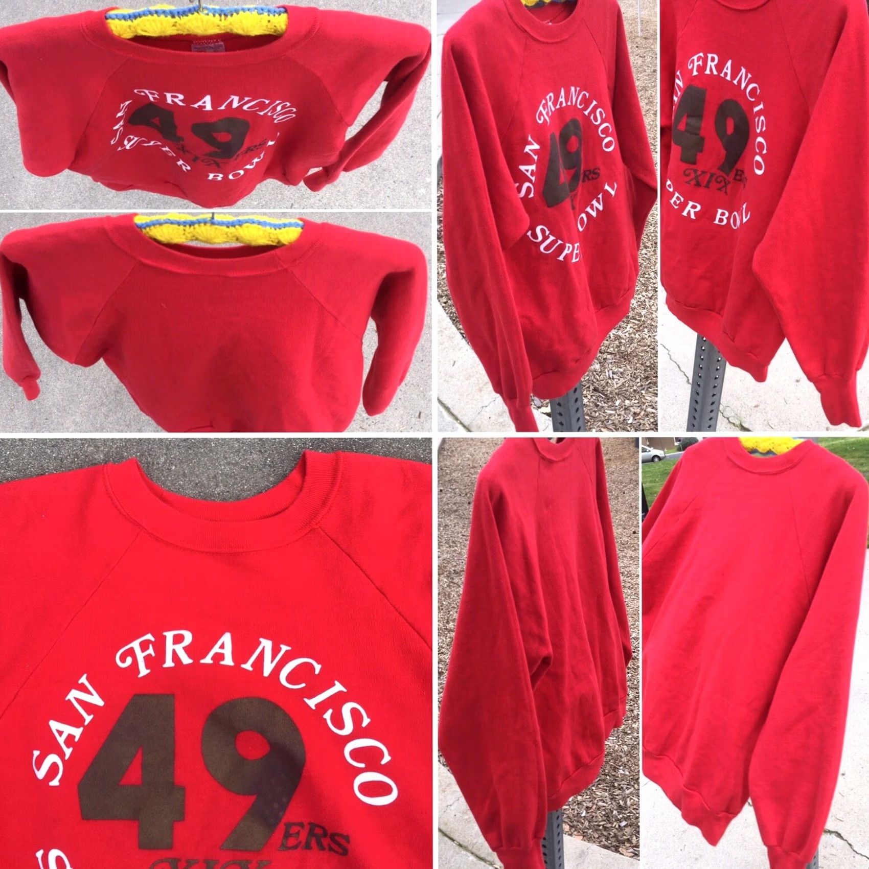 Vintage VINTAGE San Francisco 49ers Super Bowl XIX Sweatshirt 80s Signal Red L Mens USA Graphic Sweatshirt Size US L / EU 52-54 / 3 - 4 Thumbnail