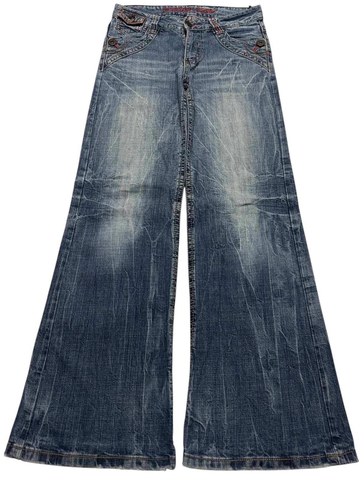 Tornado Mart 💥BAGGY FLARE INSANE💥90's JAPANESE WHISKER BELL BOTTOM JEANS Size US 29 - 2 Thumbnail