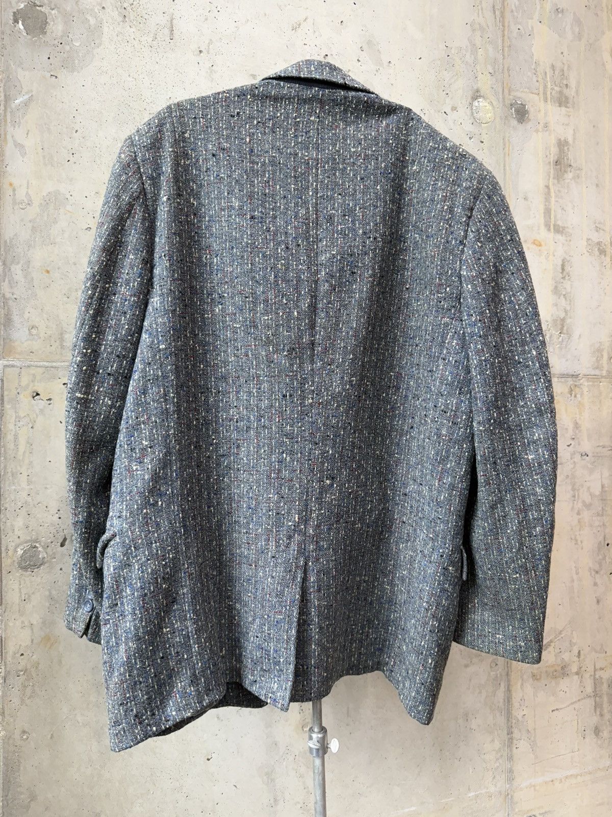 Vintage 50s Grey Black/Blue/Red Atomic Fleck Wool Rockabilly Jacket Size 44R - 2 Thumbnail