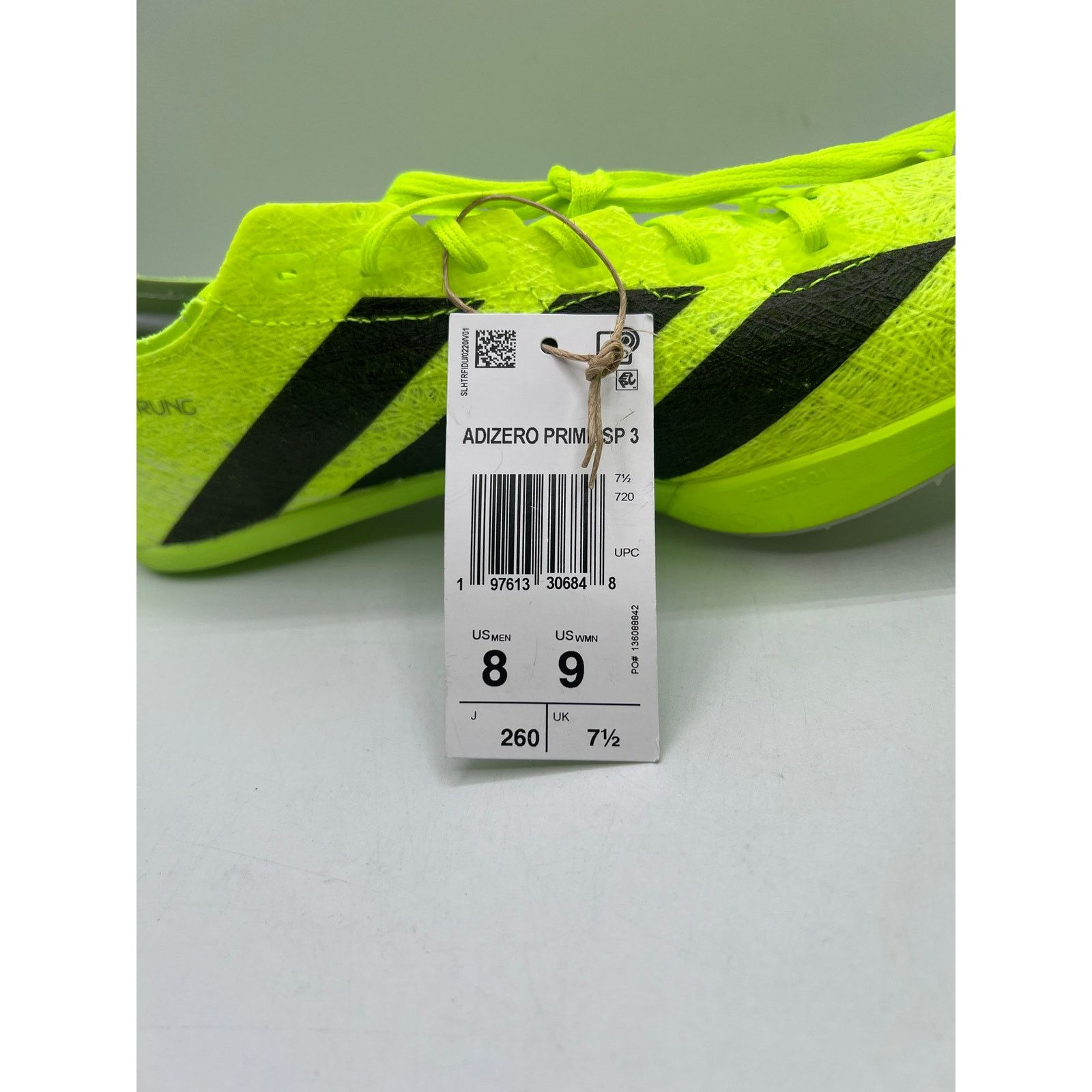 Adidas Adidas Adizero Prime SP 3 Strung ‘Lucid Lemon Black’ size 8 Size US 8 / EU 41 - 7 Thumbnail