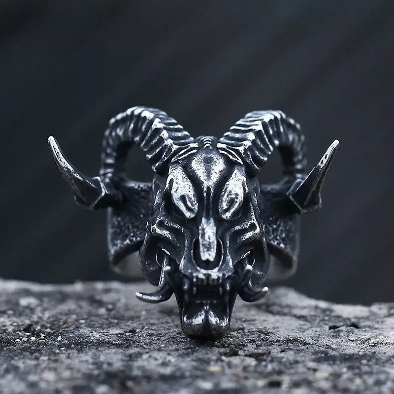 Jewelry Devil Demon Skull Dragon Ring Size ONE SIZE - 3 Thumbnail