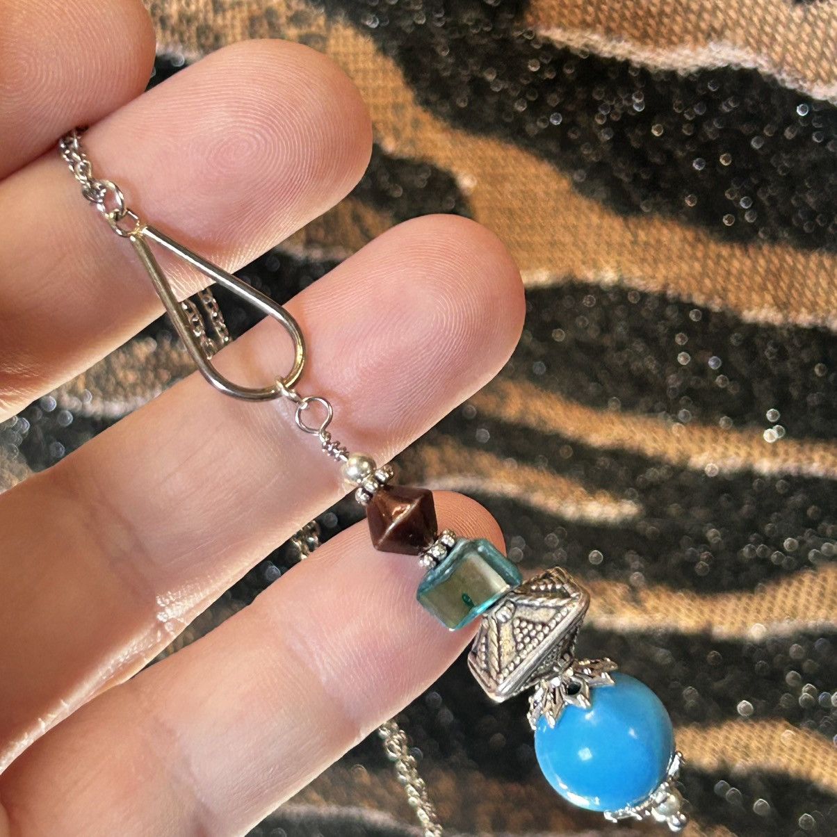 Handmade Handcrafted vintage bead drop pendant on chain necklace Size ONE SIZE - 5 Thumbnail