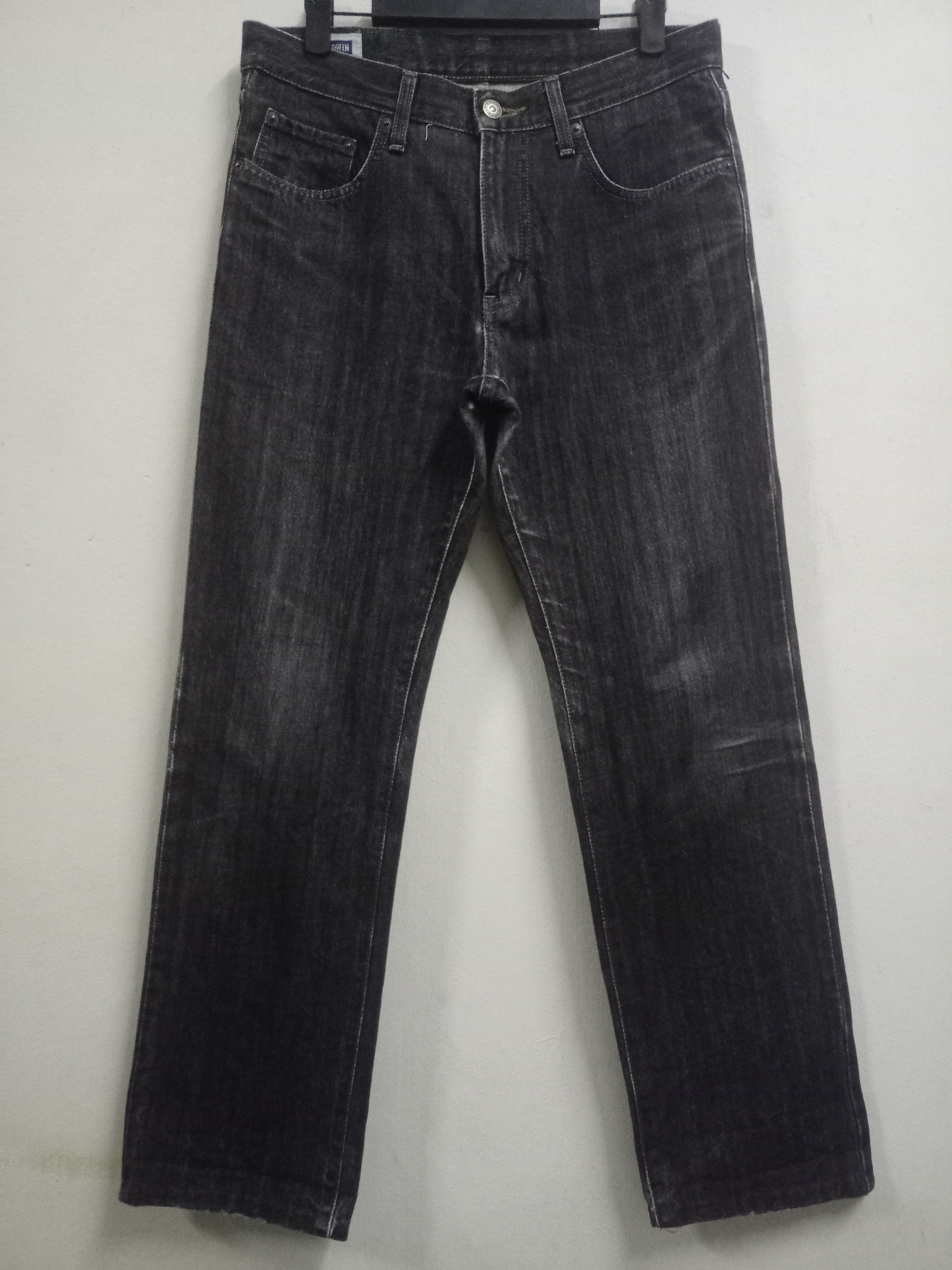 Edwin × Japanese Brand Vintage Japanese Edwin 402 Straight Leg Washed Black Jeans Size US 30 / EU 46 - 1 Thumbnail