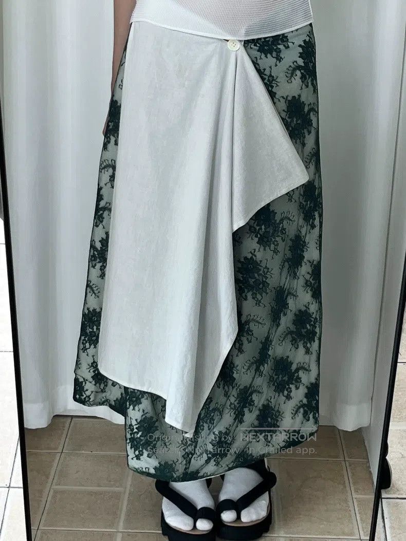 Comme des Garcons Comme Des Garcons size M Lace white fabric skirt Size 23" - 4 Thumbnail