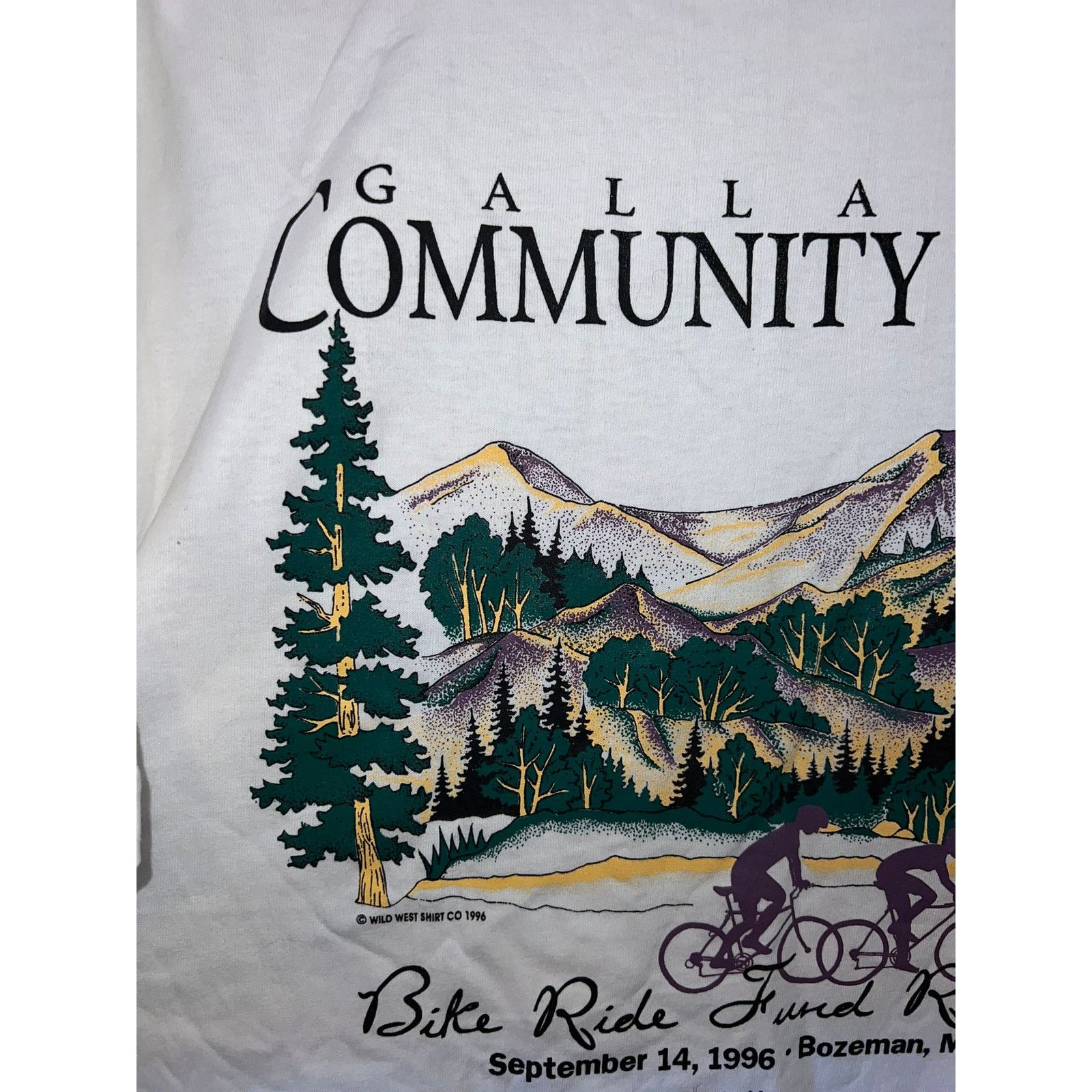 Jerzees 90s Gallatin Clinic Bike Ride Fund Raiser Shirt VTG 1990s L Size US L / EU 52-54 / 3 - 5 Thumbnail